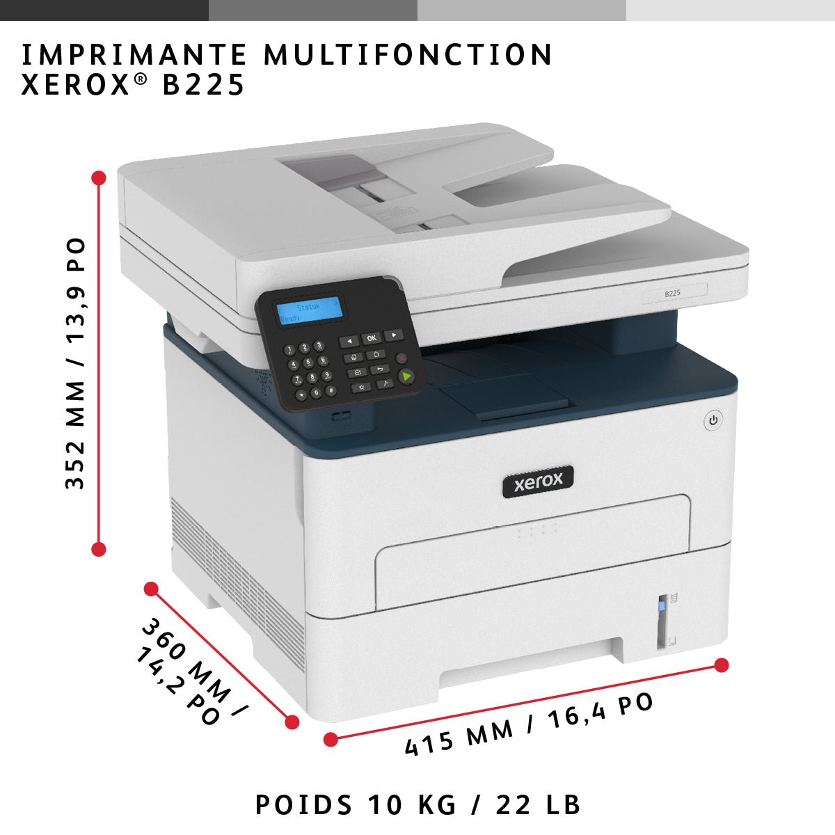 XEROX B225 MONO MULTIFUNCTION PRINTER