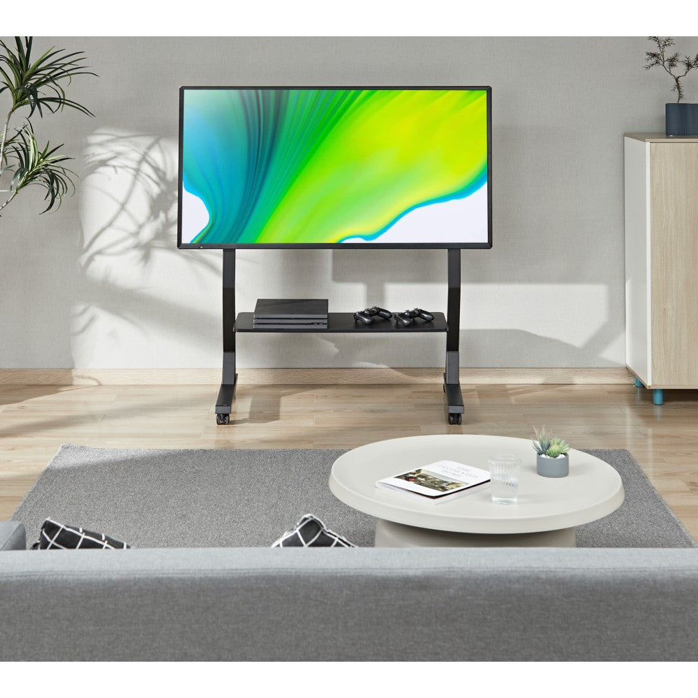 Techly ICA-TR325 Support TV mobile 45-90” jusqu'a 60kg étagere AV réglable