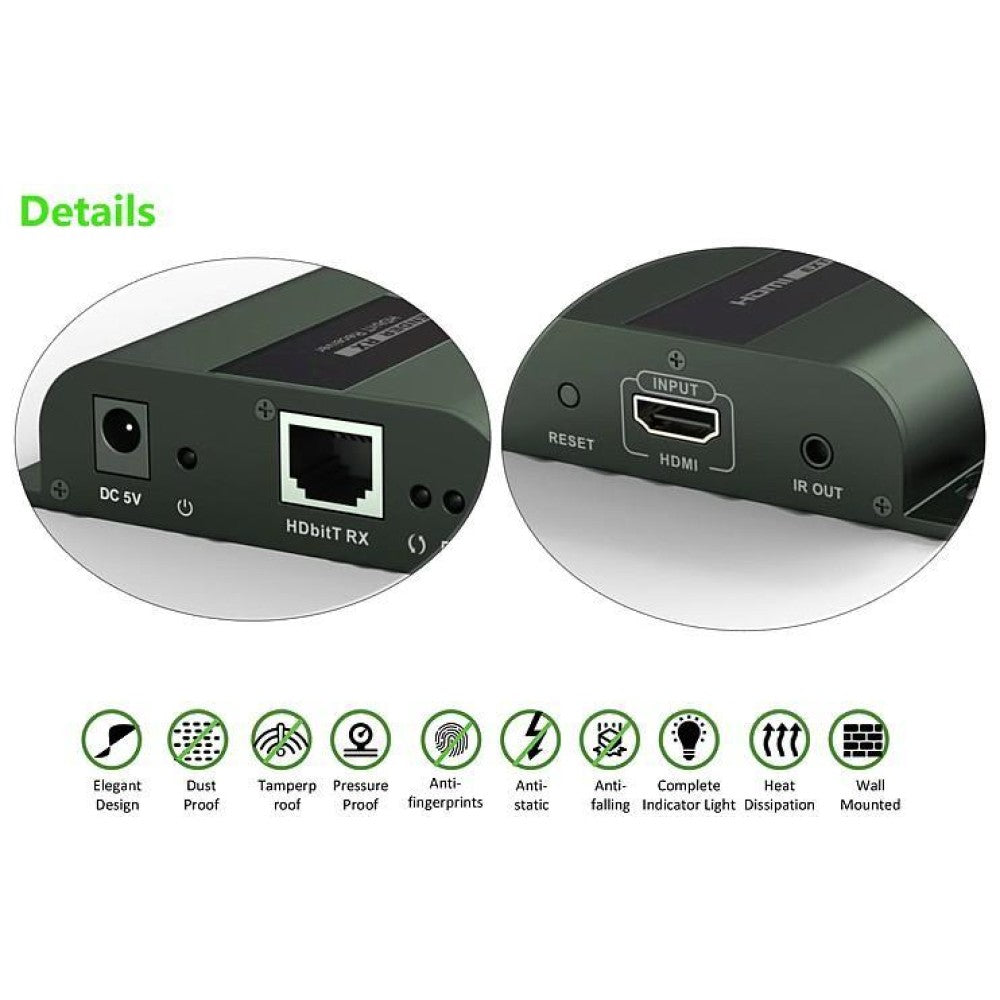 Techly IDATA EXTIP-383RV4 Extenseur RX HDMI 1.3 1080p60Hz jusqu'a 120m sur câble Cat6