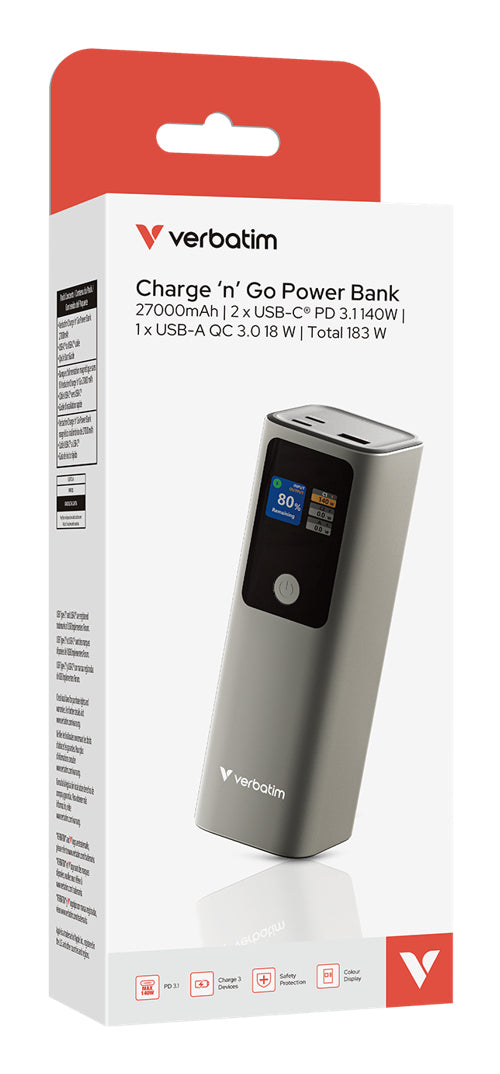 Charge ene Go Power Bank 27000mAh 183W G