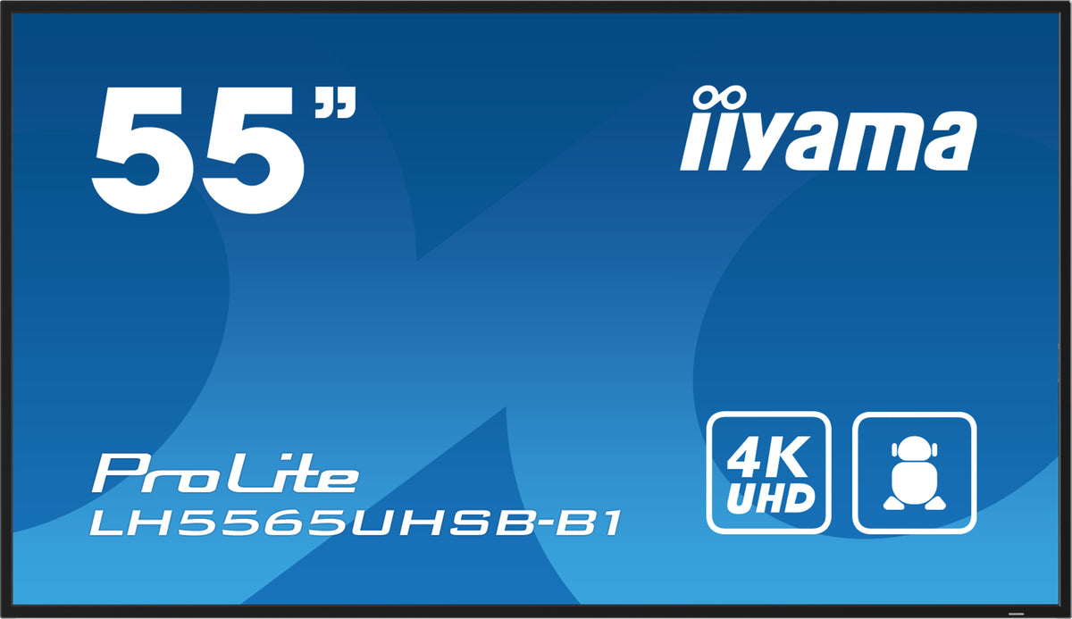 "iiyama LH5565UHSB-B1 Écran d'affichage dynamique En forme de kiosk 138,7 cm (54.6"") LED Wifi 800 cd/m2 4K Ultra HD Noir Intégré dans le processeur Android 11 24"