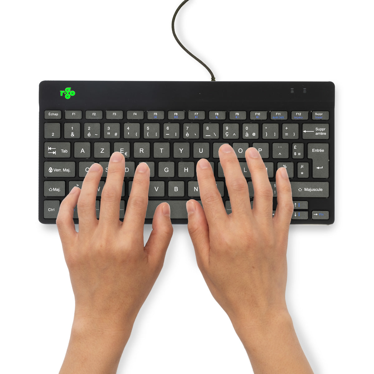 R-GO TOOLS Clavier ergonomique Compact Break, filaire noir