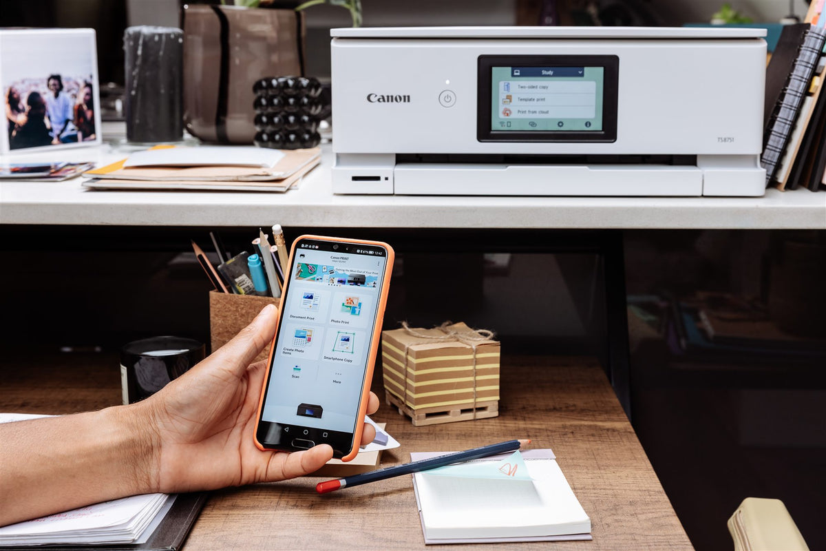 CANON PIXMA TS8751 MFP colour ink-jet A4 15 ipm print 200 sheets USB 2.0 Wi-Fi white