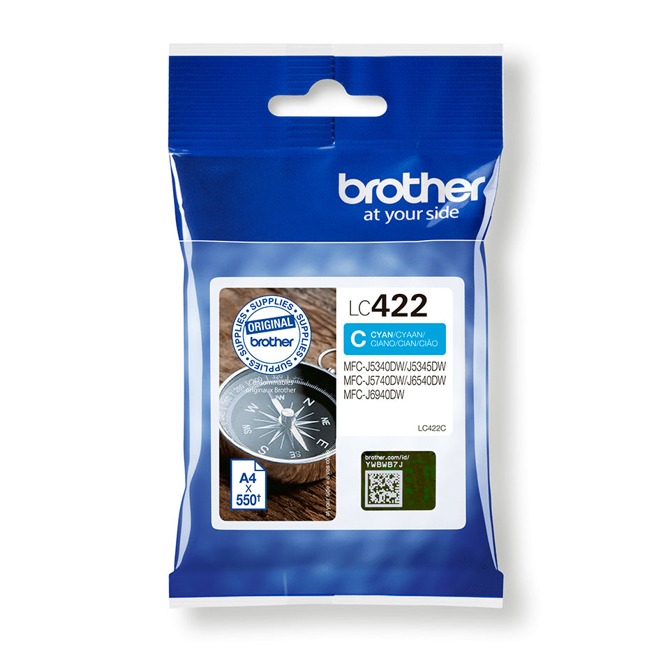BROTHER LC422C Ink Cartridge For BH19M/B Compatible with MFC-J5340DW MFC-J5740DW MFC-J6540DW MFC-J6940DW 550 pages