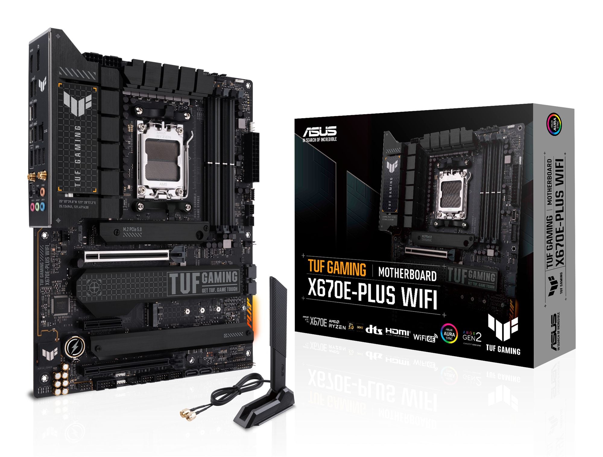 ASUS TUF GAMING X670E-PLUS WIFI AM5 Socket 4DDR5 PCIe 5.0 x16 HDMI 2.1 DP 1.4 4xSATA 6Gb/s ATX