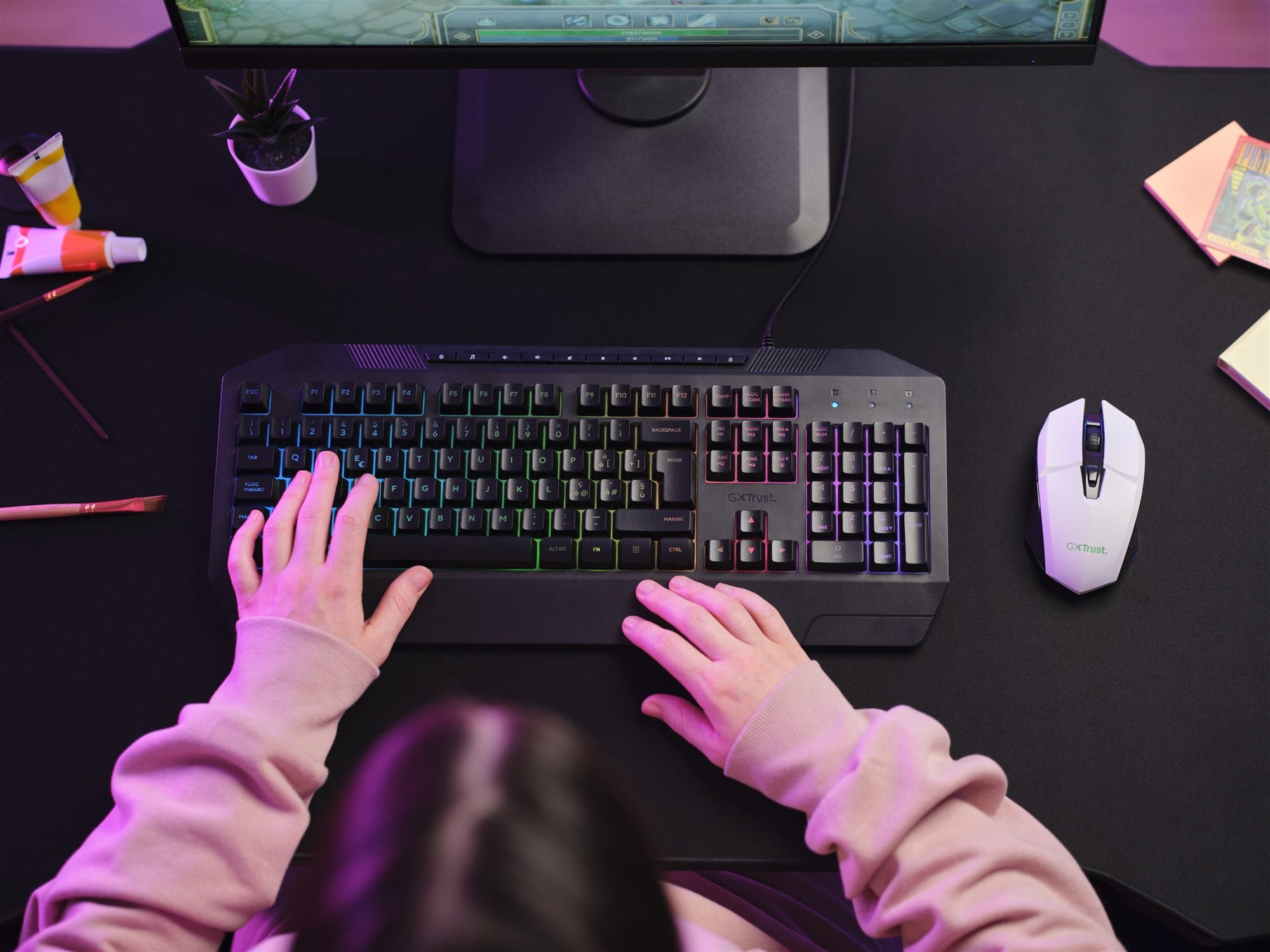 TRUST Souris gaming sans fil FELOX rétroéclairée - Blanche