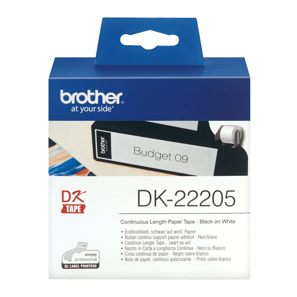 BROTHER P-TOUCH DK-22205 continue length  papier 62mm x 30.48m