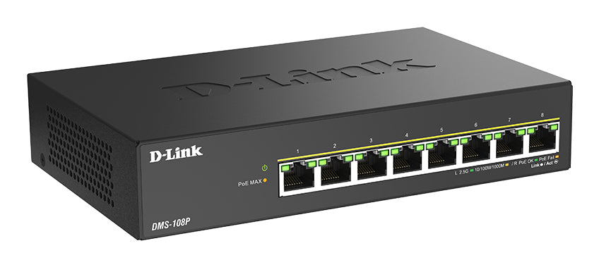 D-LINK 8 ports 2.5G/MultiGig PoE Unmanaged Switch Metal