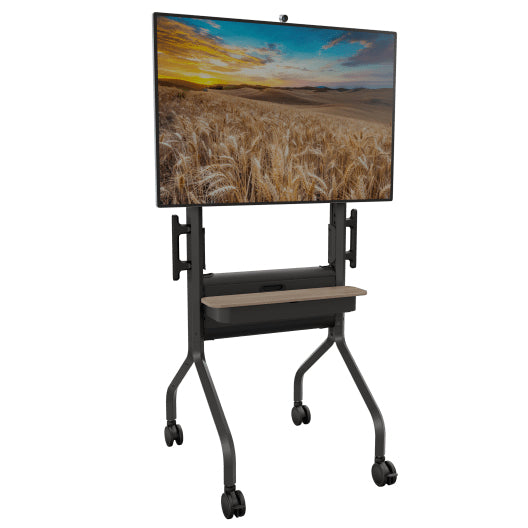 Chief Voyager Large Manual Height Adjustable AV Cart for Screen SizesÂ 50in - 85in or up to 79.4Kg Black