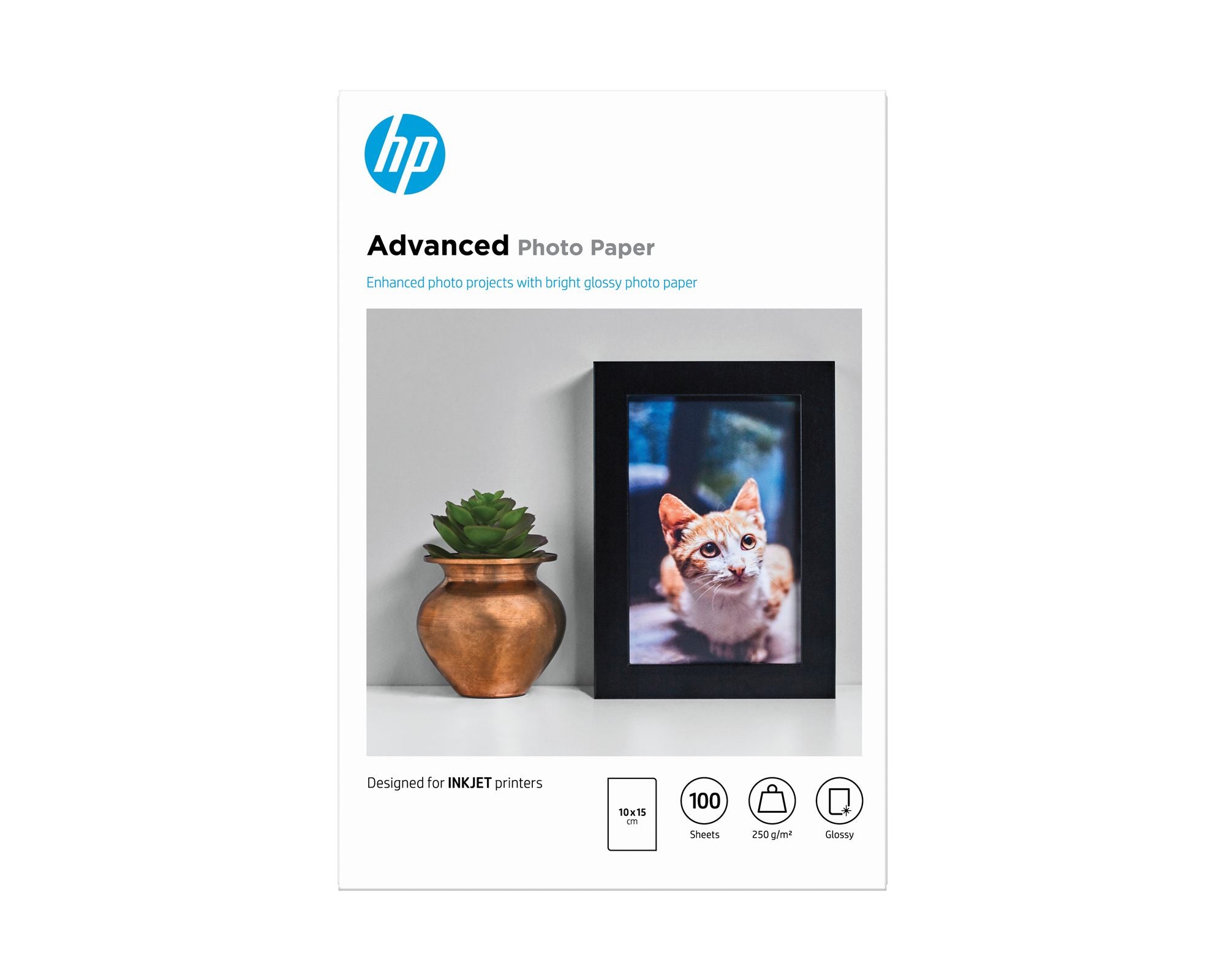 HP original Q8692A Advanced glossy photo paper Ink cartridge 250g/m2 100x150mm 100 sheets 1-pack borderless