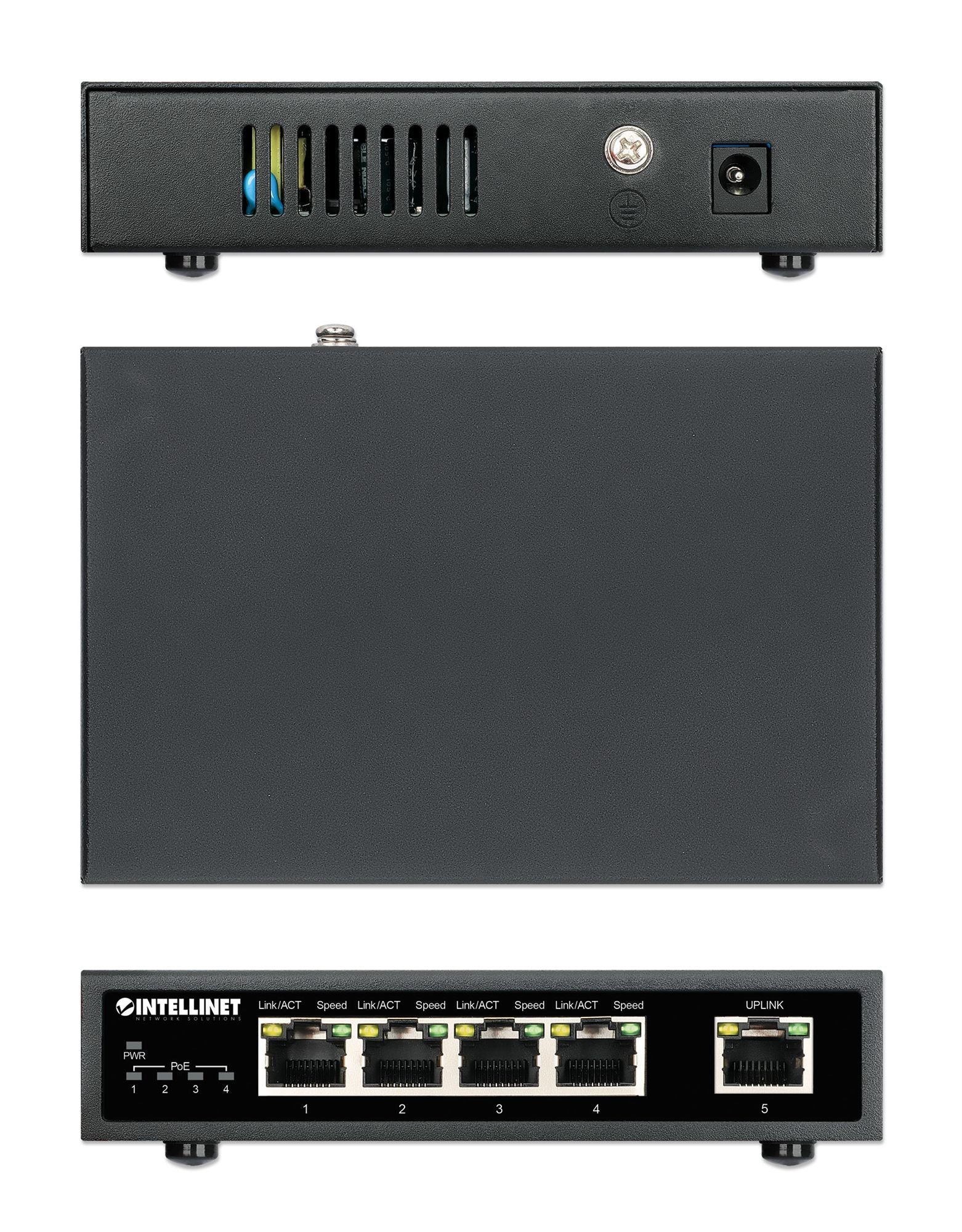 Intellinet 561839 commutateur réseau Gigabit Ethernet (10/100/1000) Connexion Ethernet, supportant l'alimentation via ce port (PoE) Noir