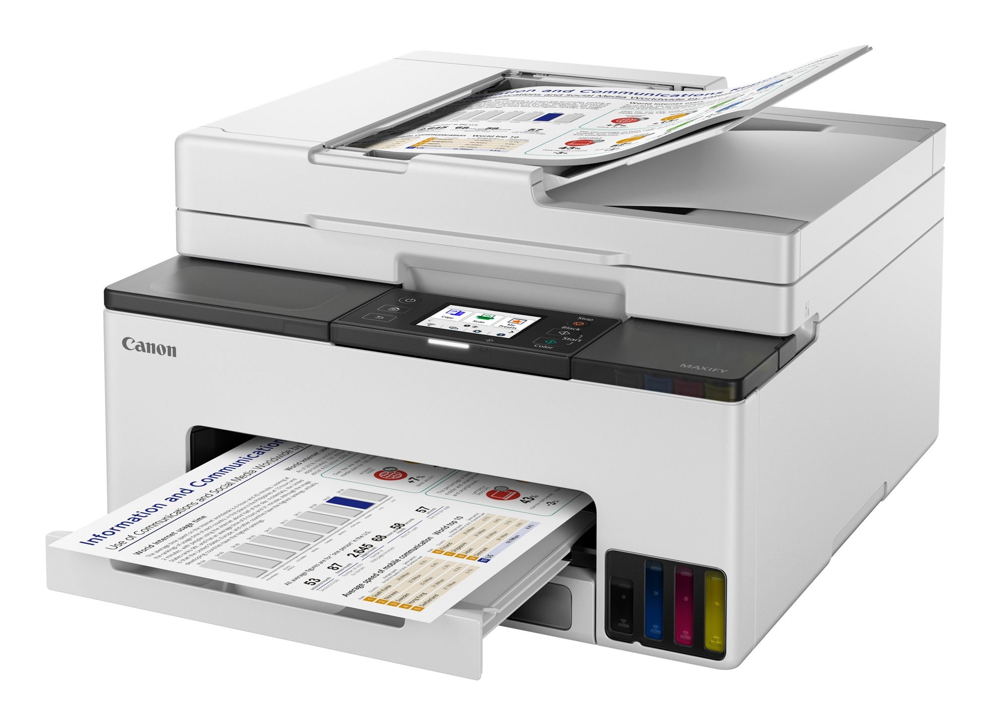 CANON MAXIFY GX2050 MFP colour inkjet refillable A4 15ipm Print 250sheets USB Wi-Fi LAN +1 ink set +2extra black bottles