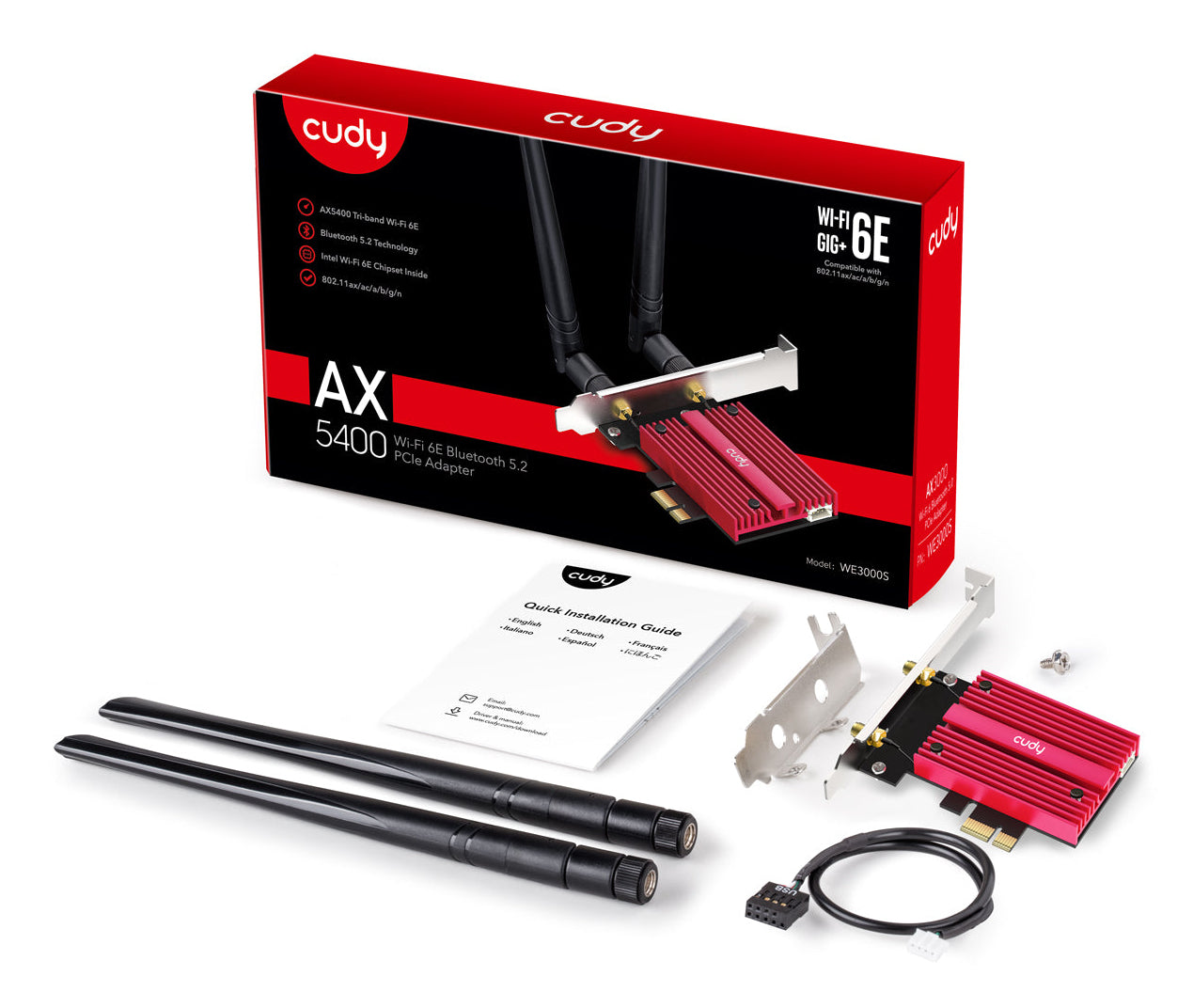 Cudy WE3000S carte réseau Interne WLAN / Bluetooth 2400 Mbit/s