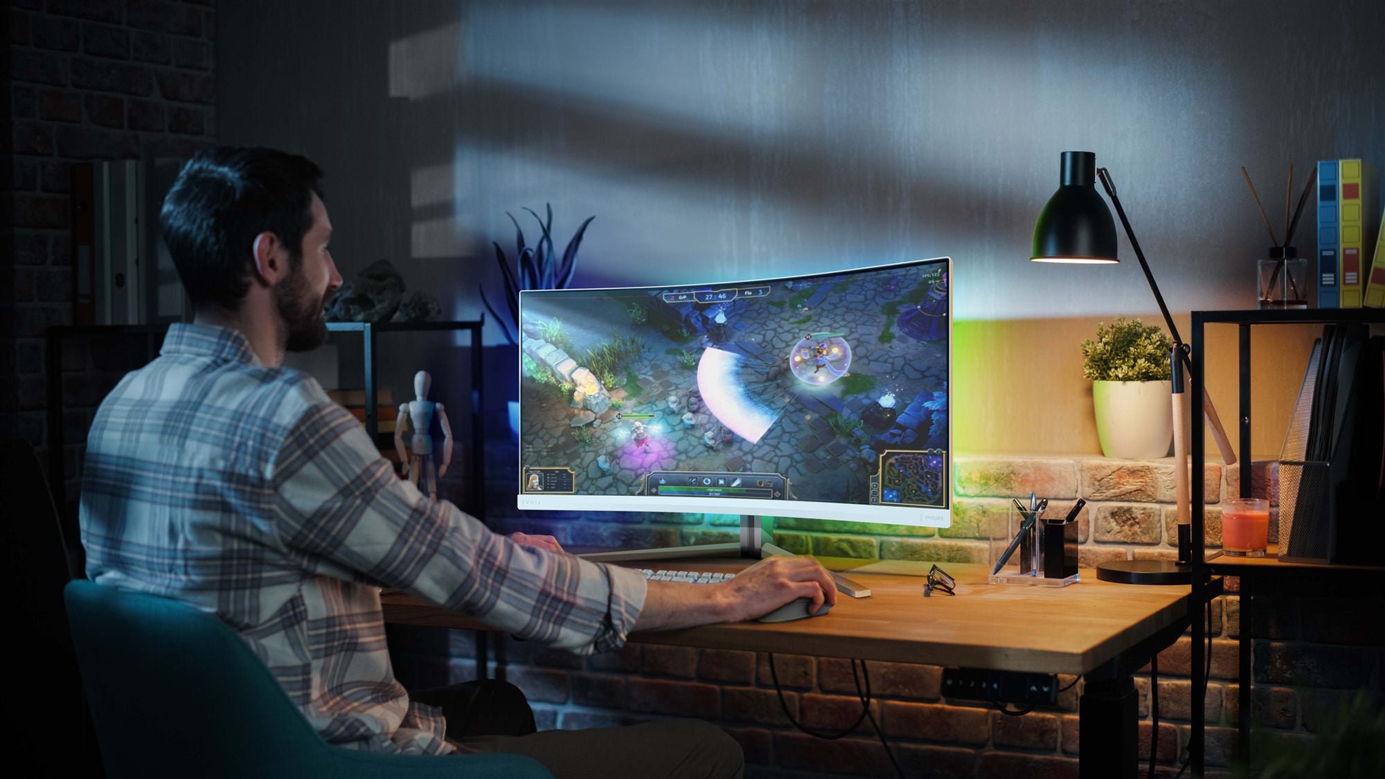PHILIPS Evnia 5000 34M2C5501A - Ecran Gaming -  incurvé - 34" - 3440 x 1400 WQHD @ 180 Hz - 0.5 ms - VA - 300cd/m² - HDR400 - 2xHDMI
