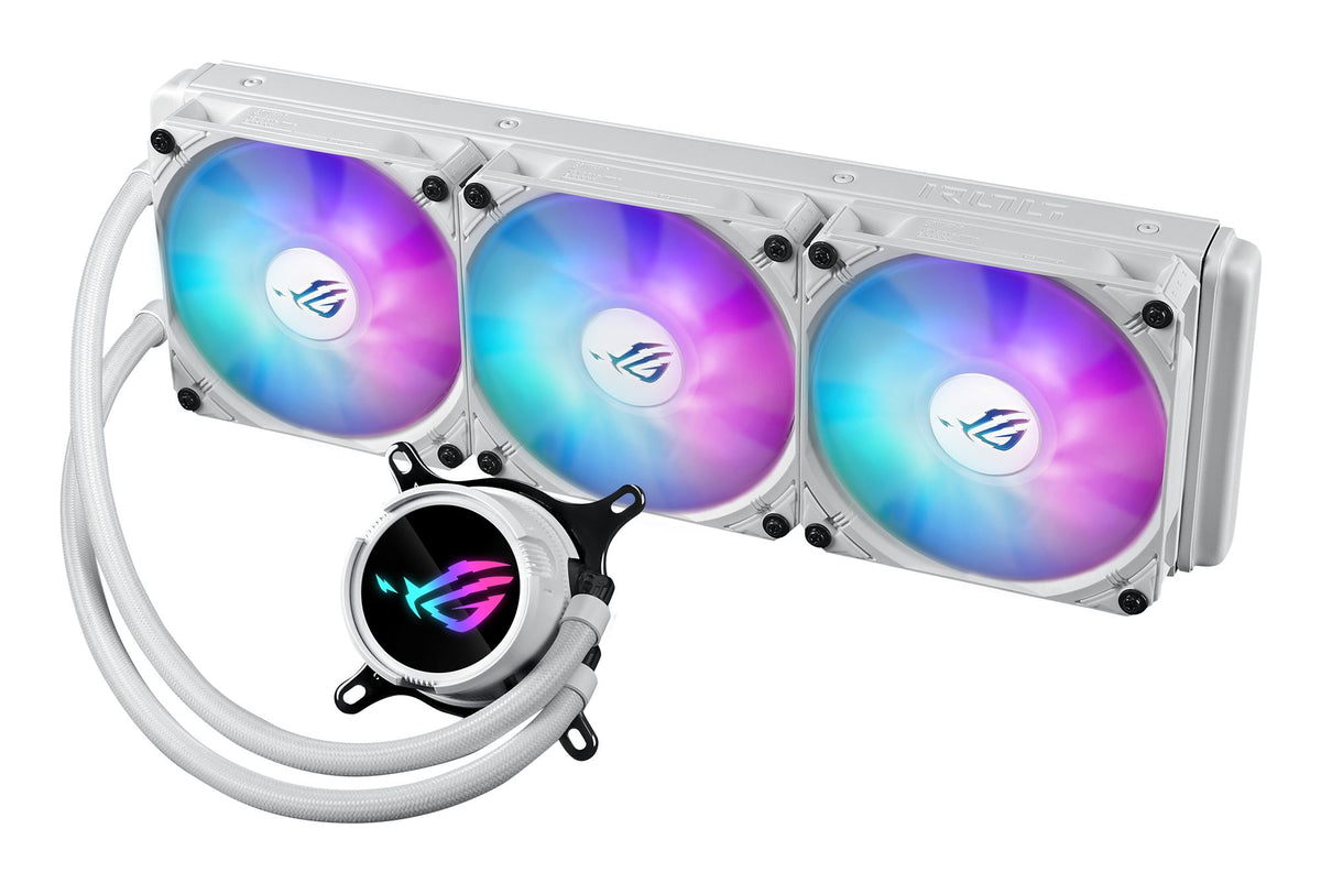 ASUS ROG Strix LC III 360 ARGB WHT all-in-one CPU liquid cooler with 360 rotatable water block Premium ROG ARGB fans