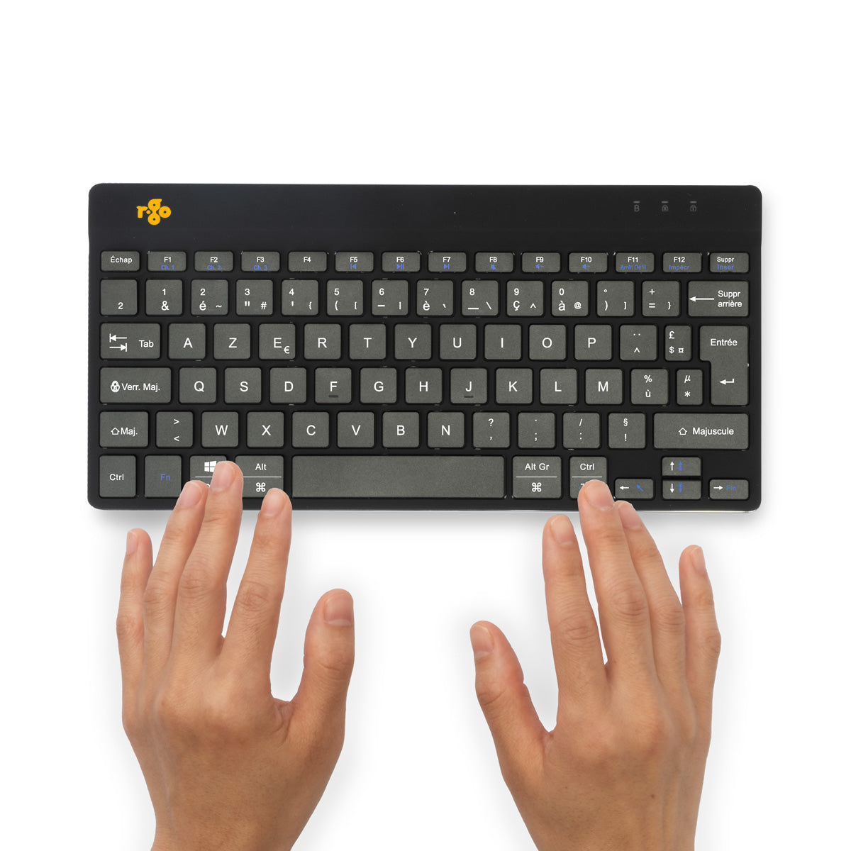 R-GO TOOLS Clavier ergonomique Compact Break, Bluetooth noir