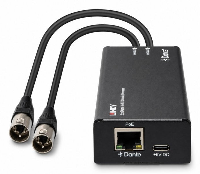 LINDY Décodeur audio 2 canaux Dante vers XLR