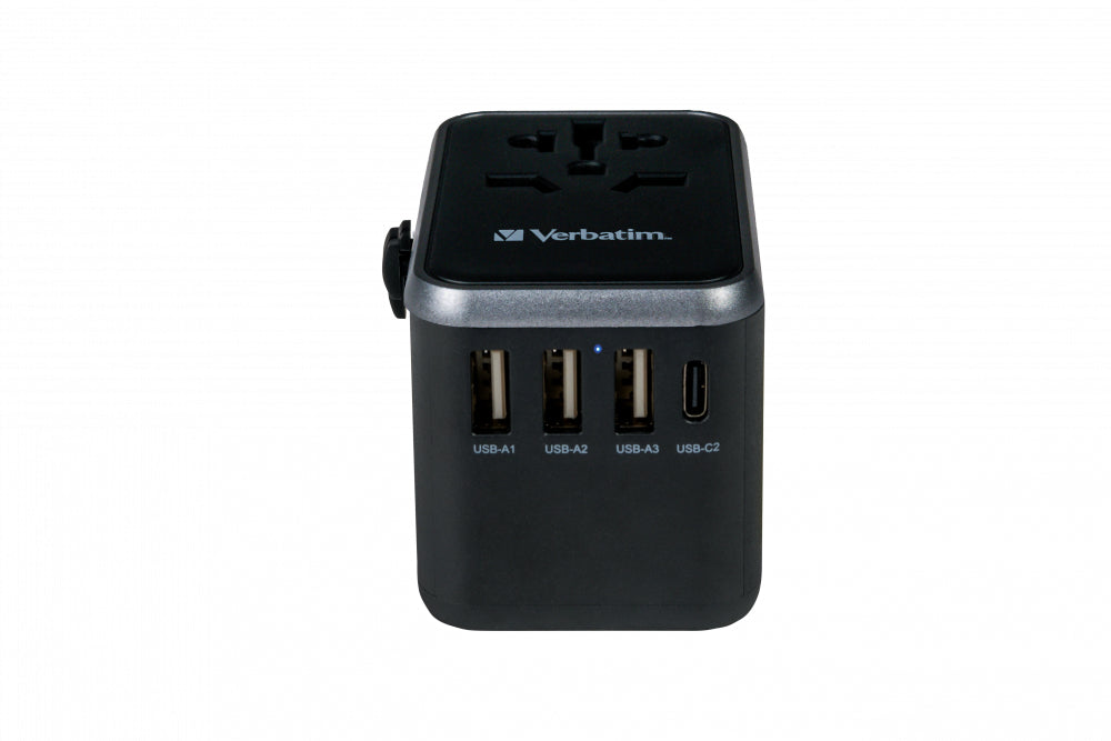 VERBATIM UNIVERSAL TRAVEL ADAPTER UTA-04 PD61W / QC / 3XUSB / 2XTYPE-C WCF (P)