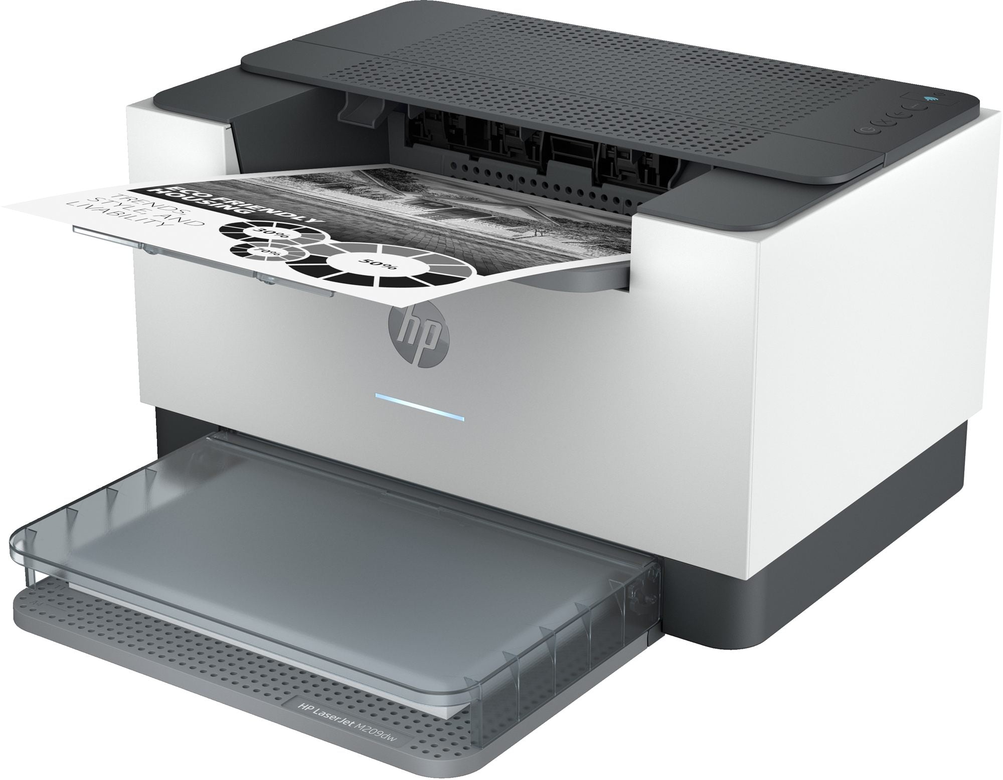 HP LaserJet M209dw Printer Mono B/W Duplex laser A4 600x600dpi 29ppm capacity: 150 sheets USB 2.0 LAN Wi-Fi Bluetooth LE