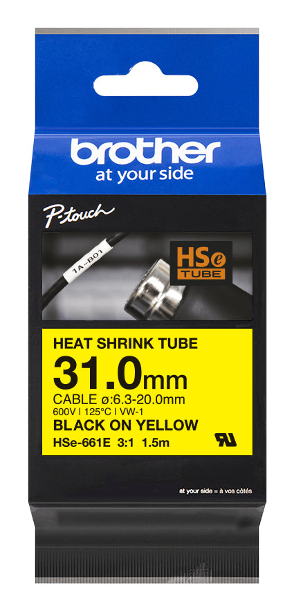 31.0MM BLACK ON YELLOW HEAT SHRINK TAPE