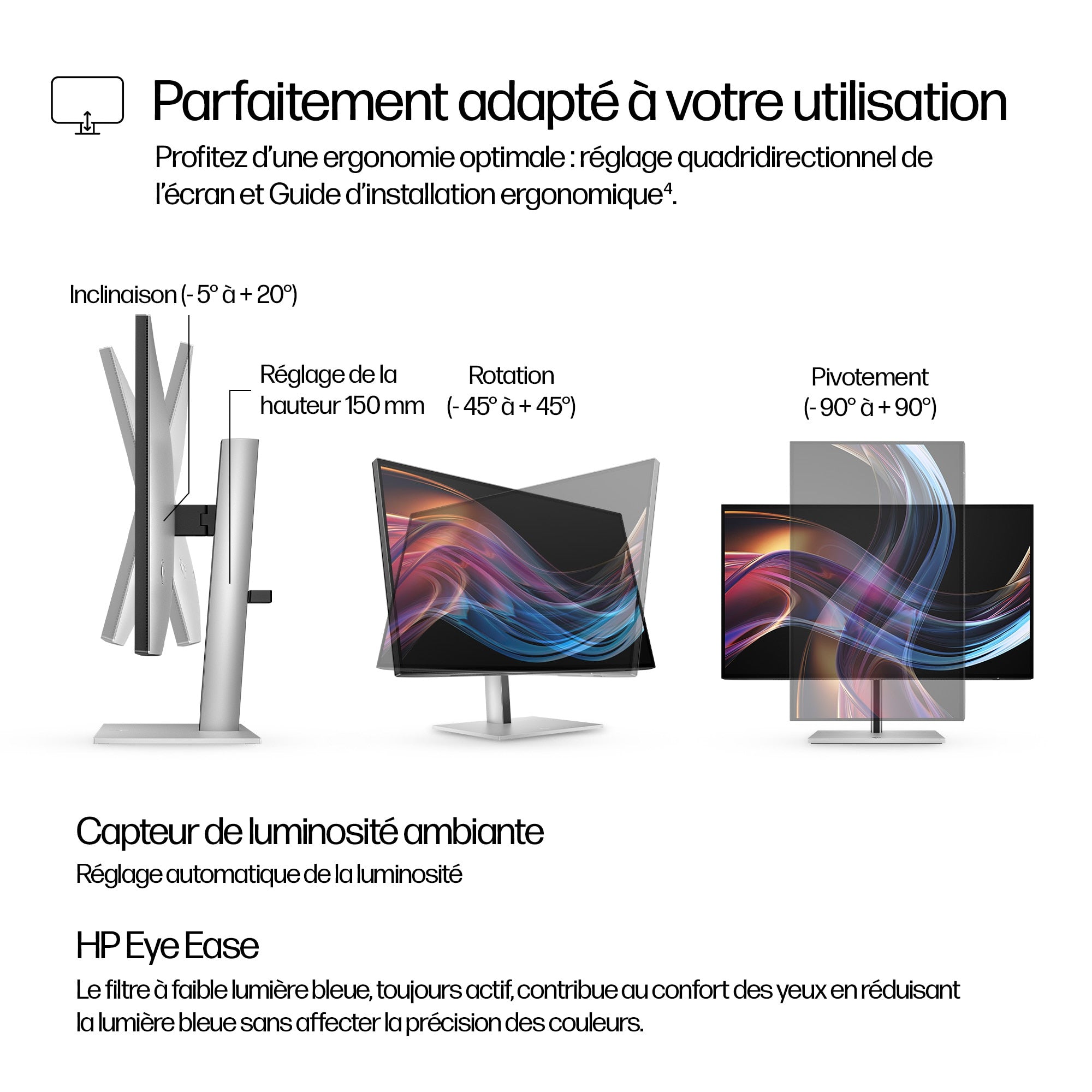 HP Écran 4K Série 7 Pro 727pk 27p 4K UHD 3840x2160 HDMI DisplayPort Thunderbolt