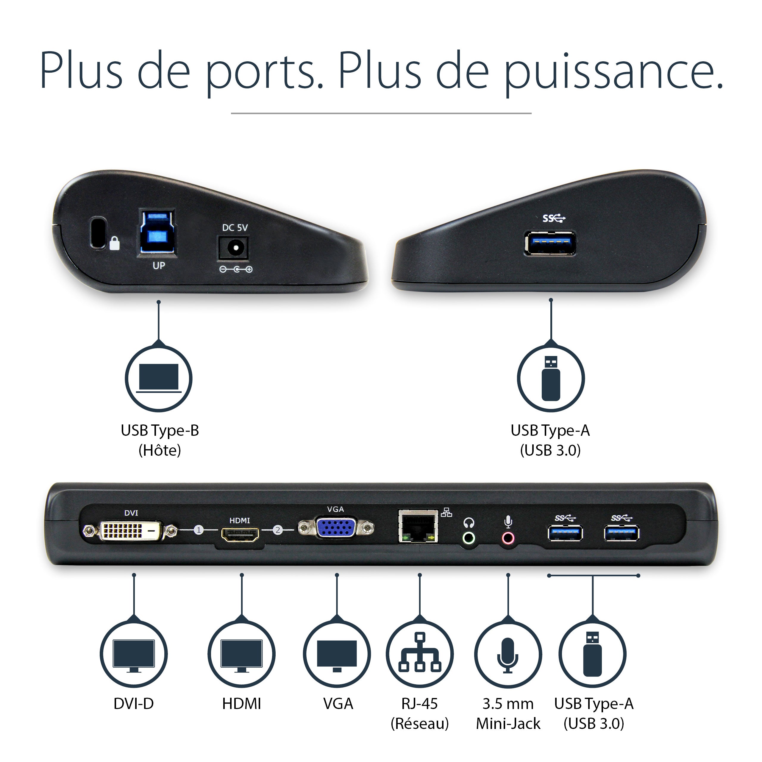 Universal Dual Monitor USB 3 Laptop Dock