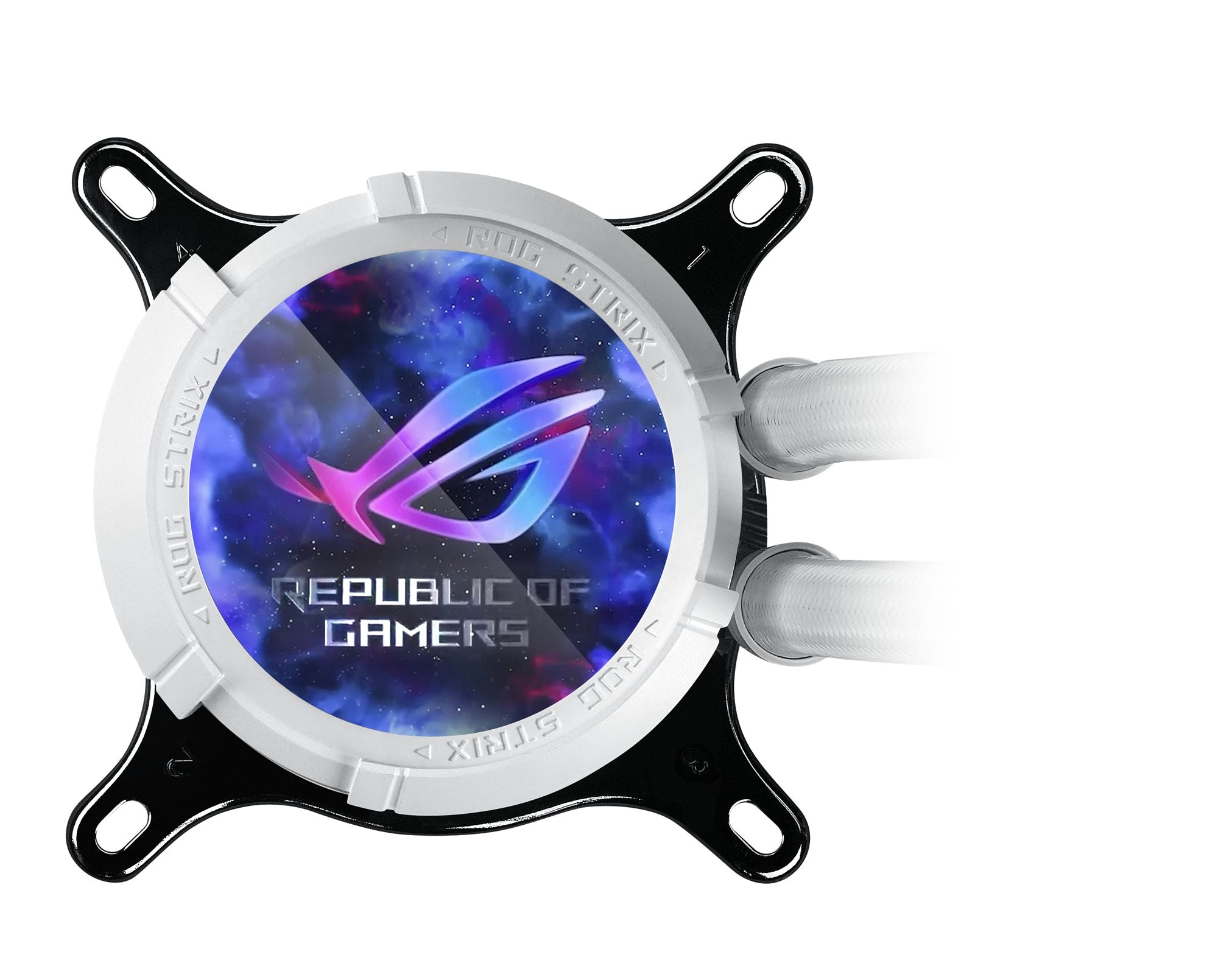 ASUS ROG Strix LC III ARGB LCD WHT all-in-one CPU liquid cooler with 2.1 IPS LCD Aseteks new Gen7 v2 pump and premium ROG ARGB fans