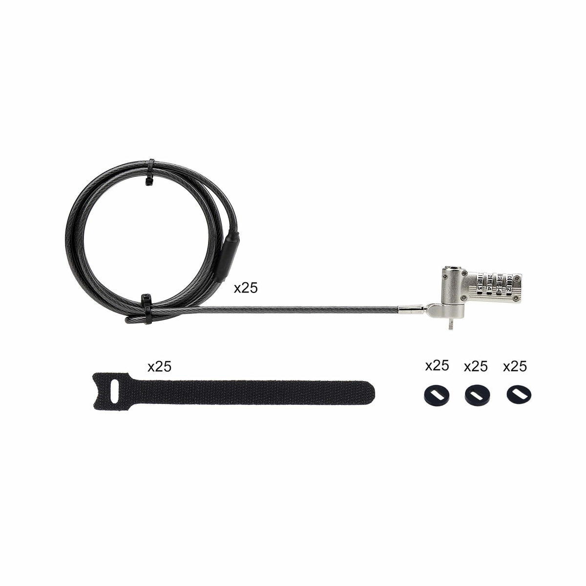 25-Pack Laptop Lock 6.6ft 2m Cable
