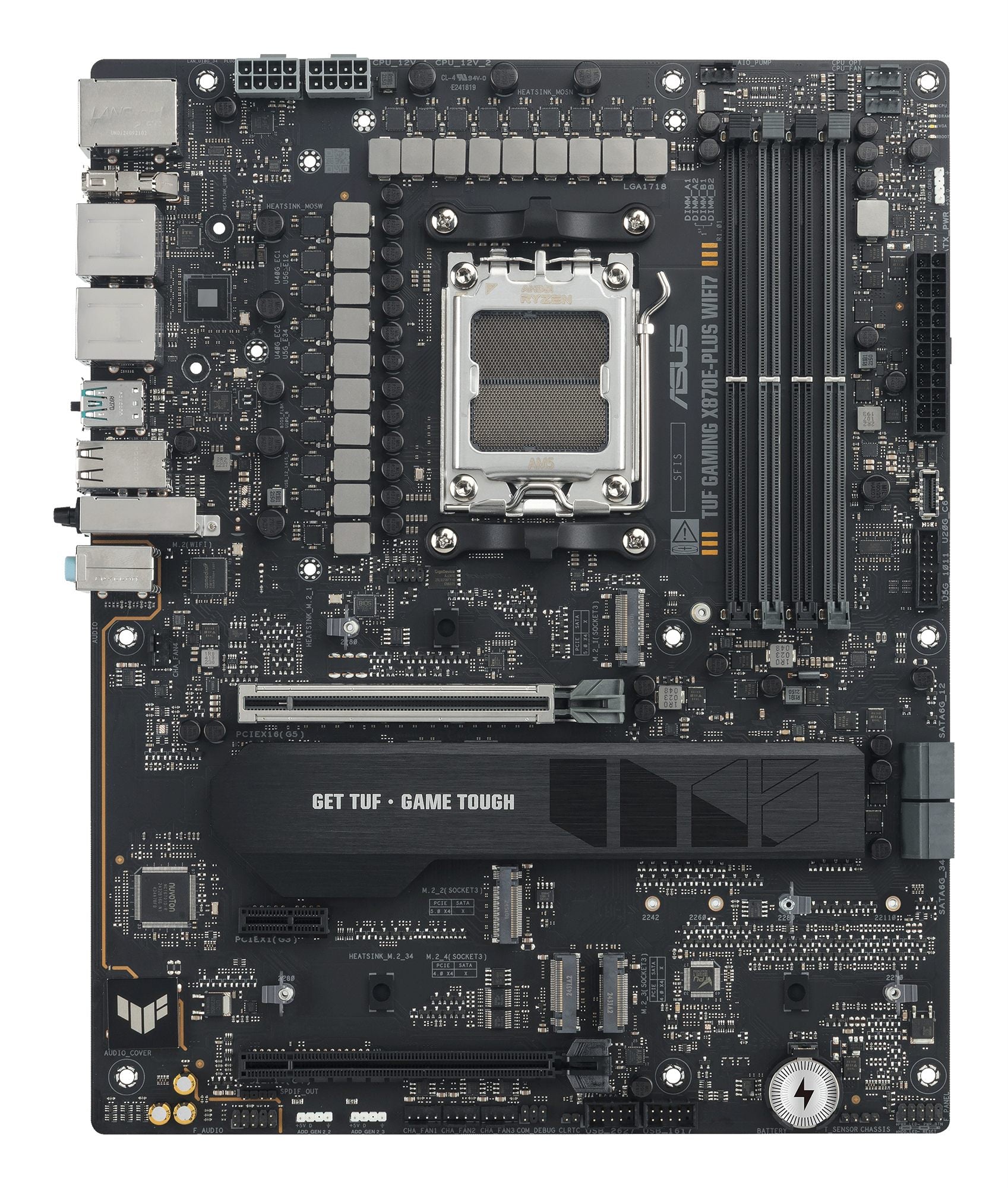 ASUS TUF GAMING X870E-PLUS WIFI7 AMD AM5 ATX motherboard 4xDDR5 PCIe 5.0 x16 4xM.2 1xHDMI 2xSATA