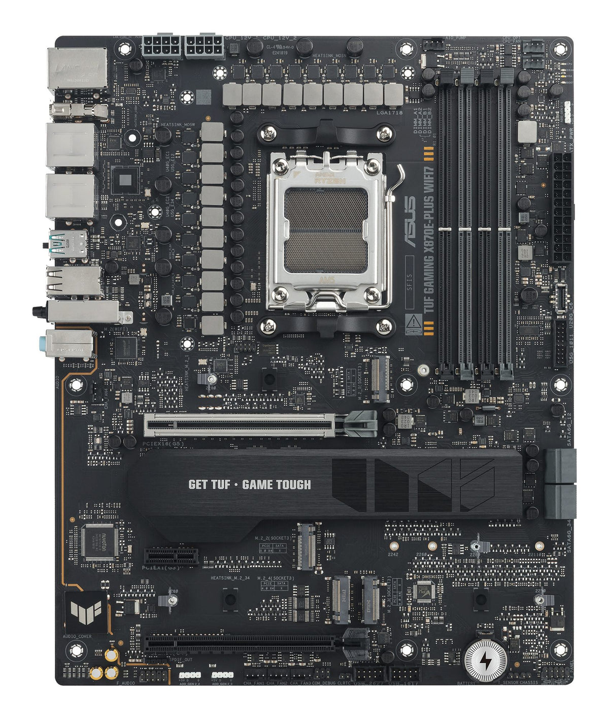 ASUS TUF GAMING X870E-PLUS WIFI7 AMD AM5 ATX motherboard 4xDDR5 PCIe 5.0 x16 4xM.2 1xHDMI 2xSATA