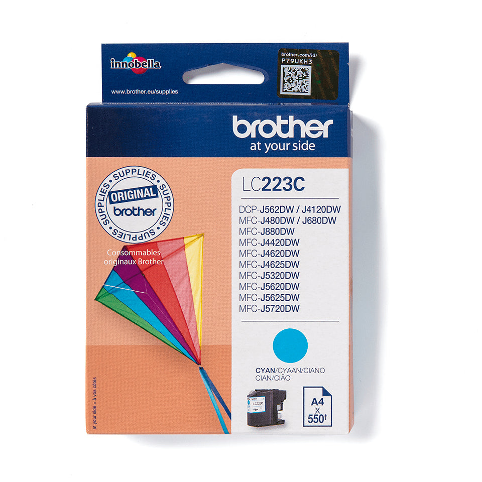 BROTHER LC-223 cartouche d encre cyan capacité standard 550 pages pack de 1