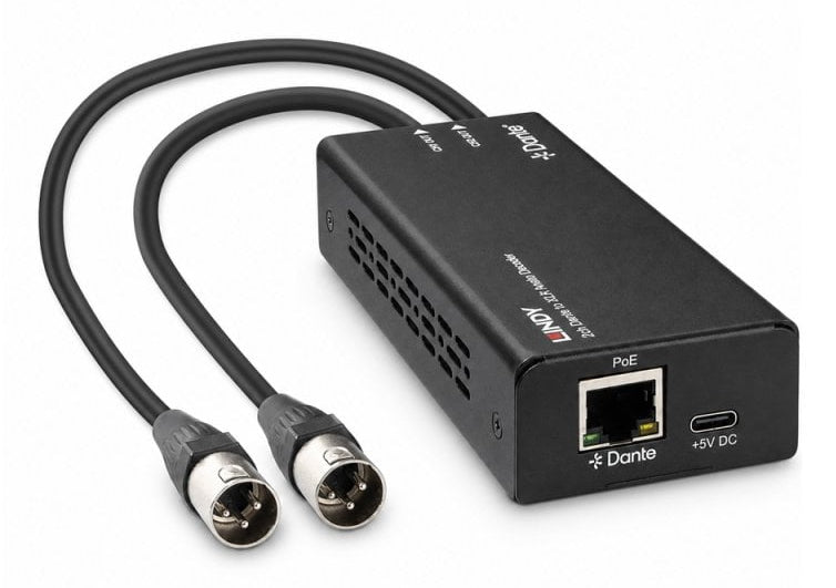 LINDY Décodeur audio 2 canaux Dante vers XLR