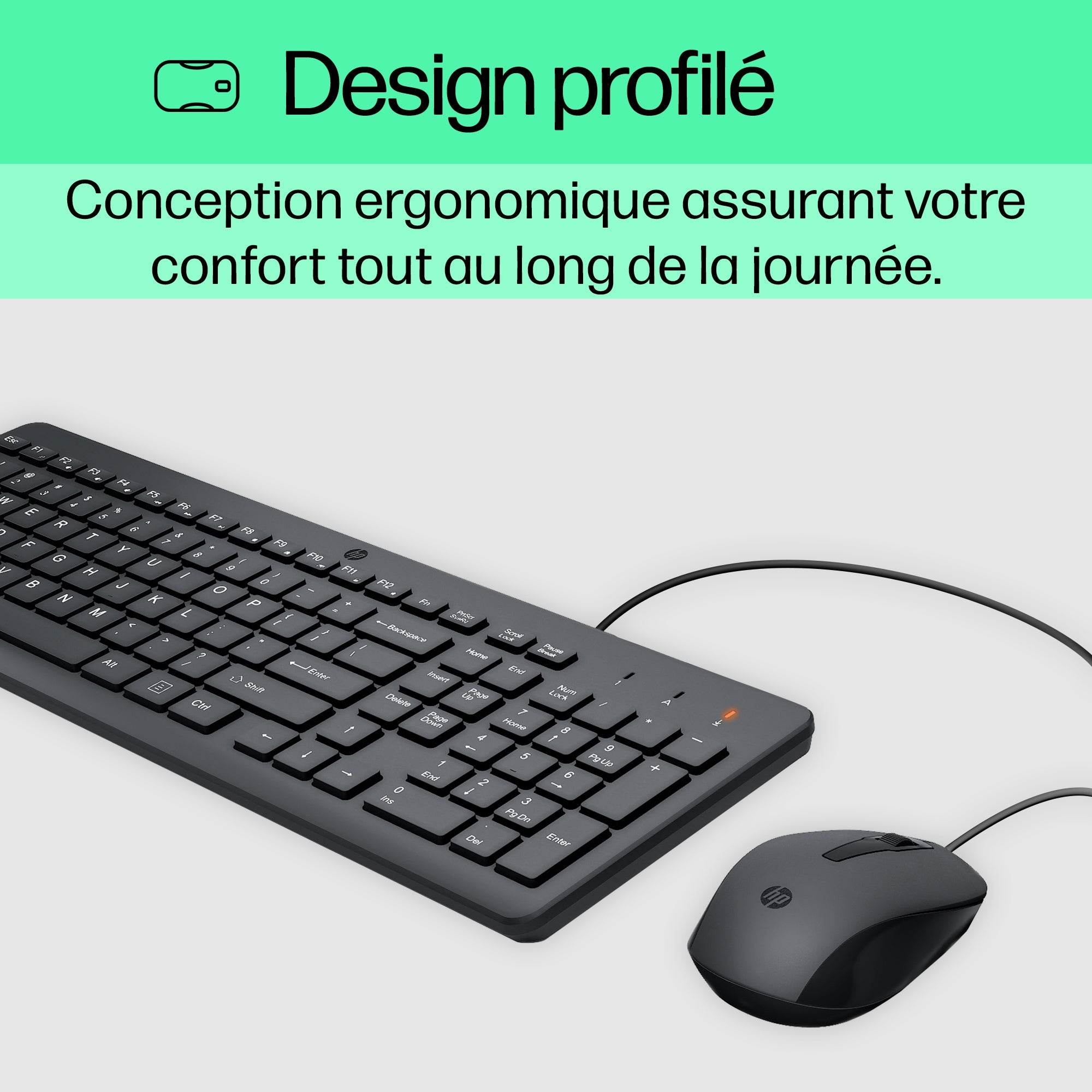 HP 150 Wired mouse&Keyboard EMEA-INTL En