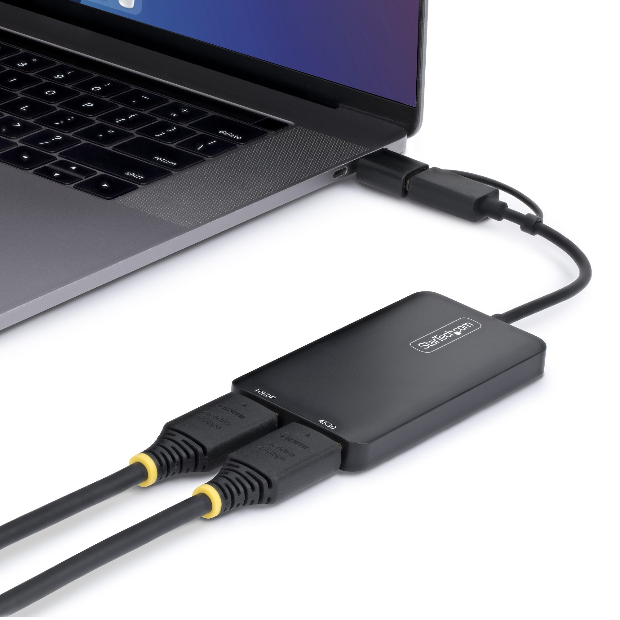 USB A USB C to Dual HDMI Adapter Win Mac