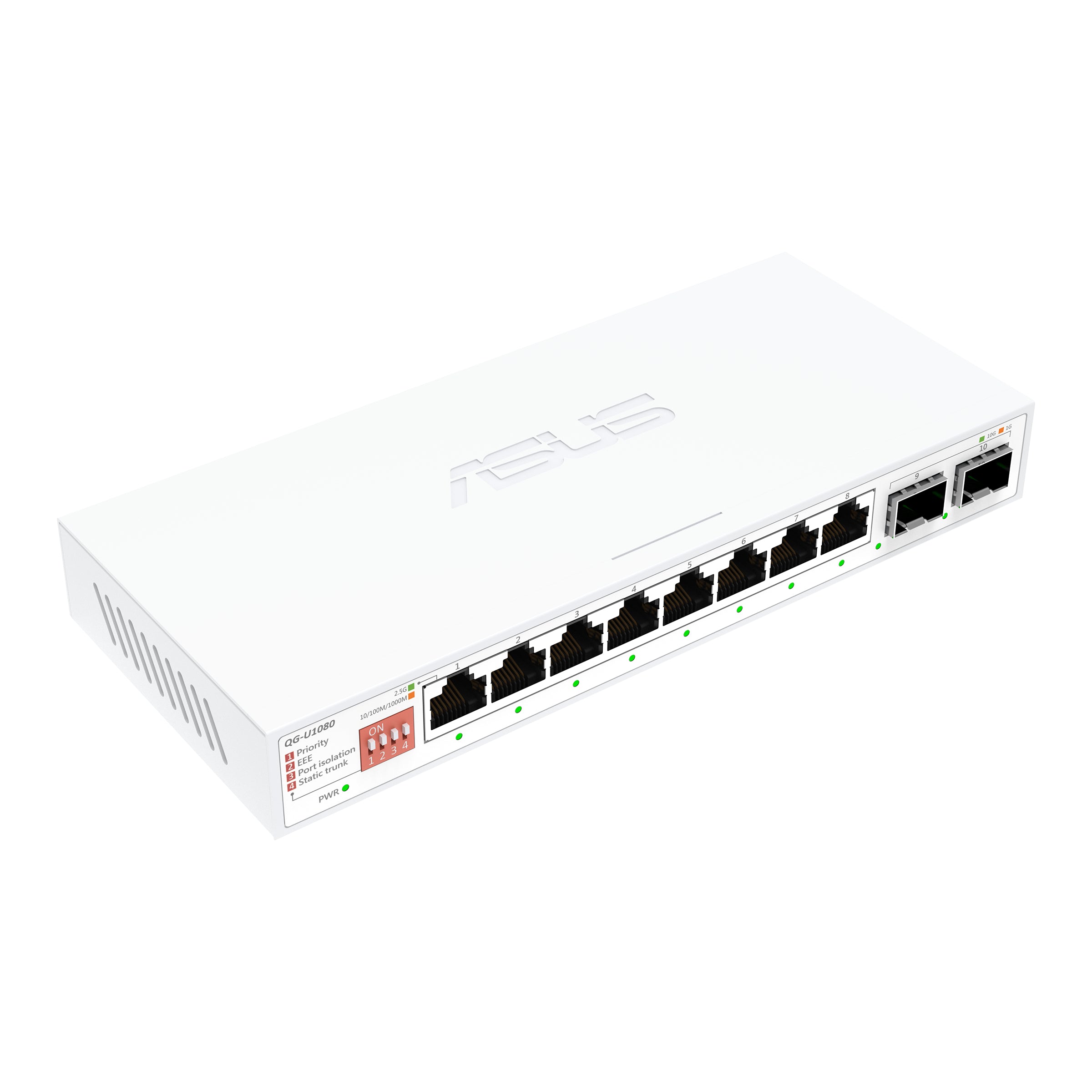 ASUS QG-U1080 Commutateur non administrable 5 ports 2.5G et 2 ports 10G SFP+ prenant en charge 4 modes intelligents