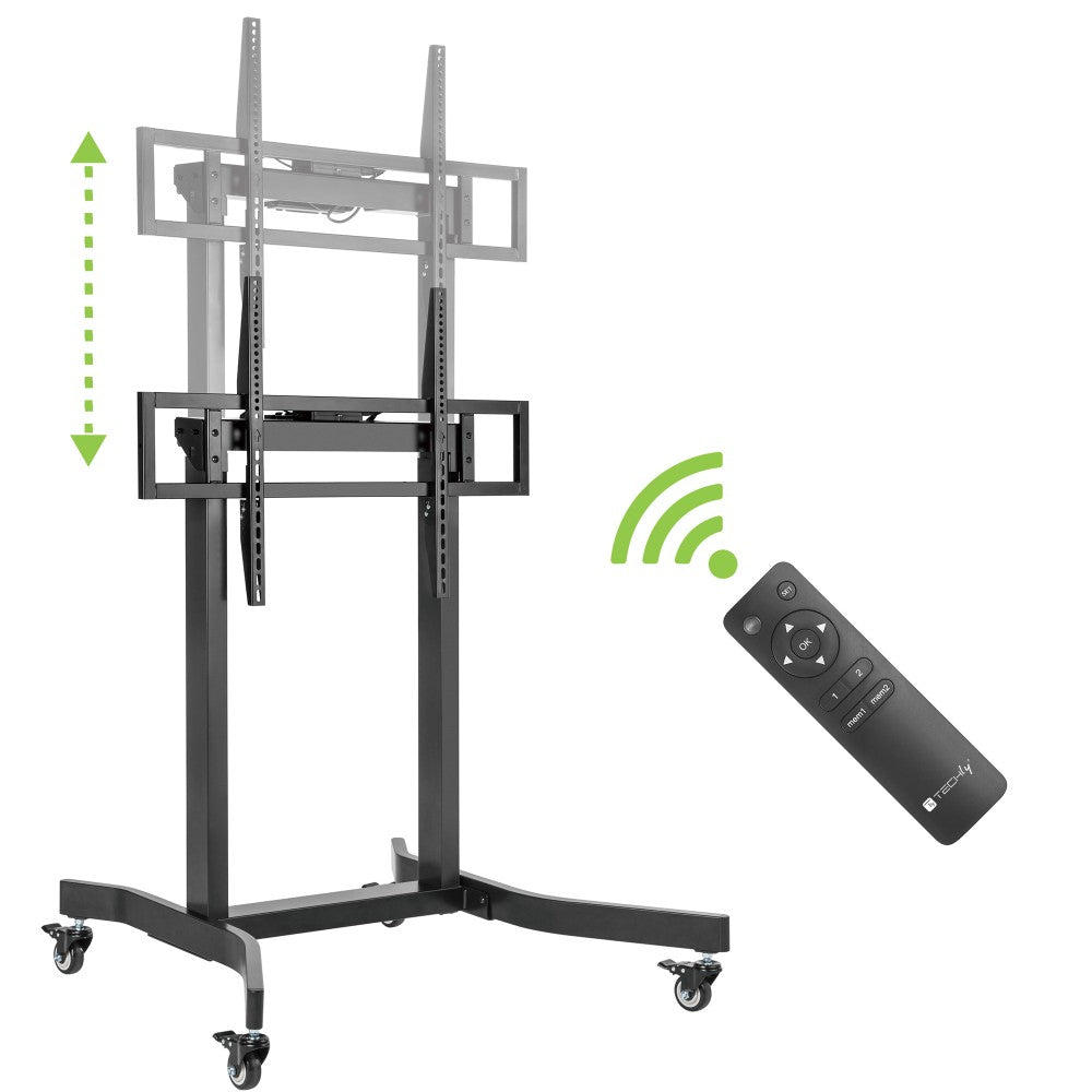 "Techly ICA-TR68M Support TV mobile 55-100"" jusqu'a 120kg électrique avec télécommande"