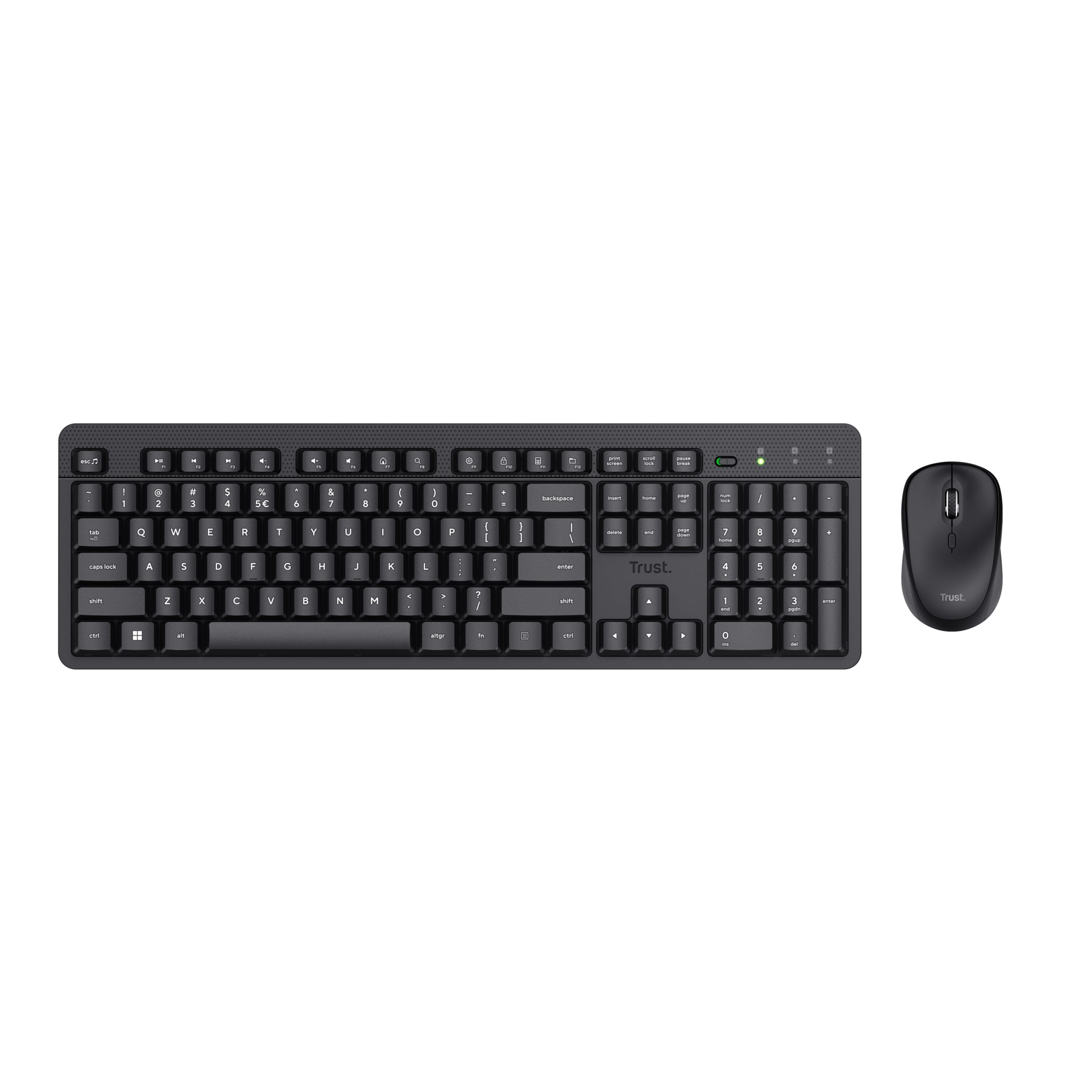 TRUST Pack clavier & souris sans fil ODY II silencieux - noir (FR)