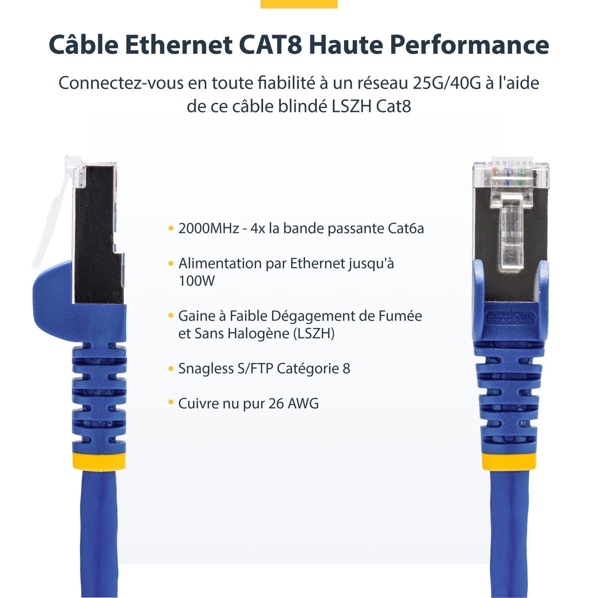 2m Blue CAT8 Ethernet Cable - LSZH