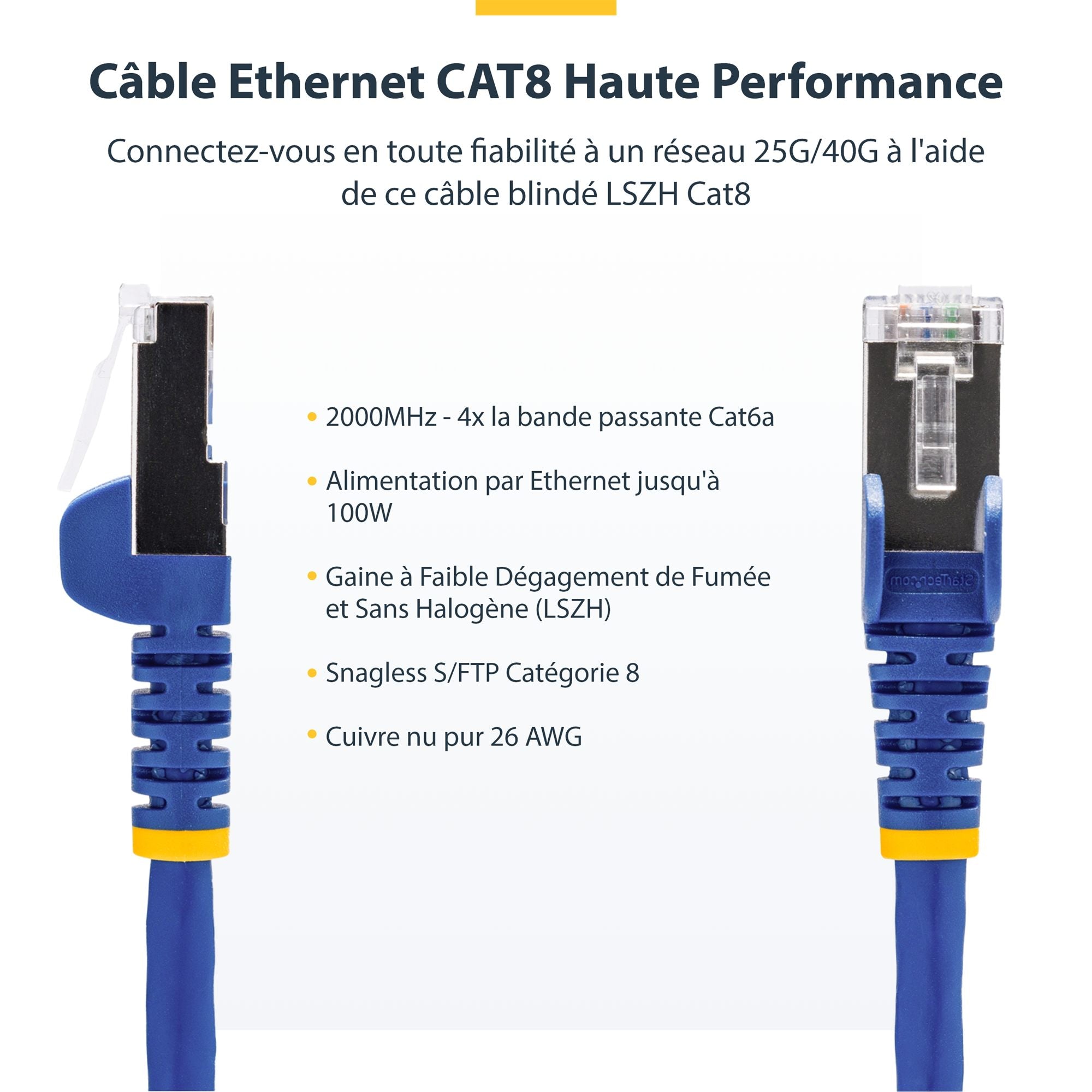1m Blue CAT8 Ethernet Cable - LSZH