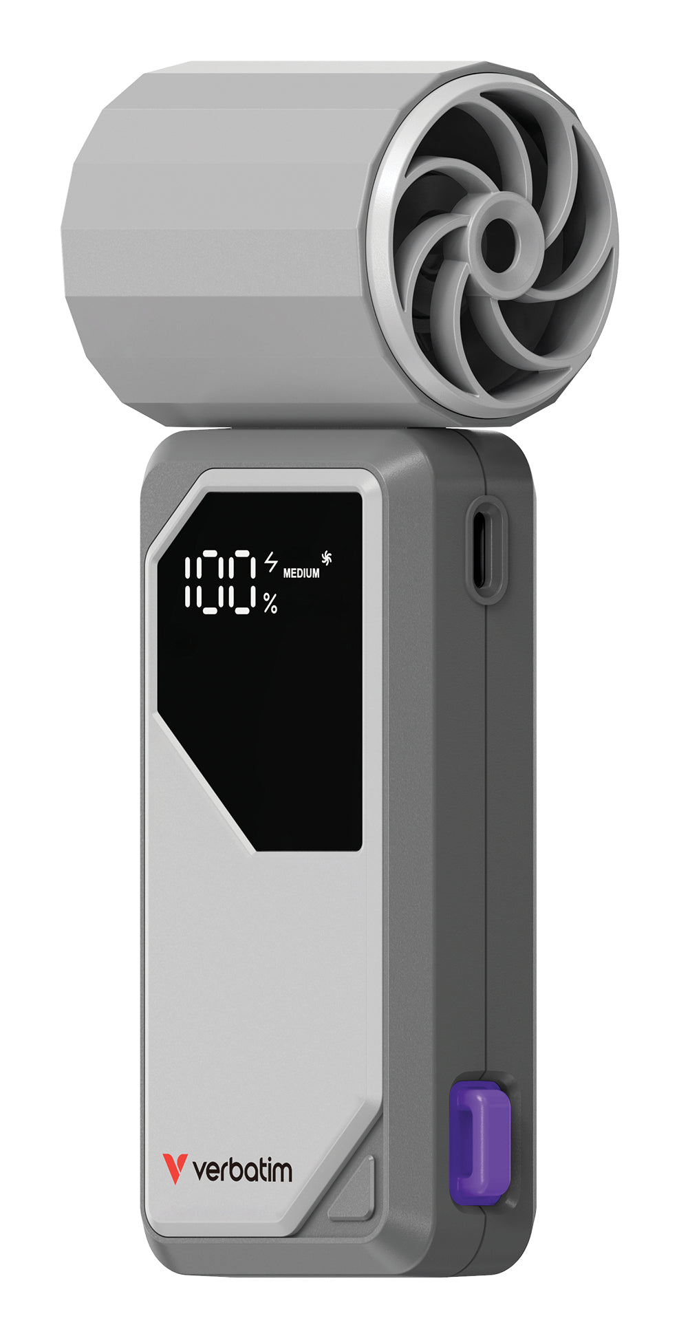 CooleneGo AirJet Handheld Fan Grey/Purpl