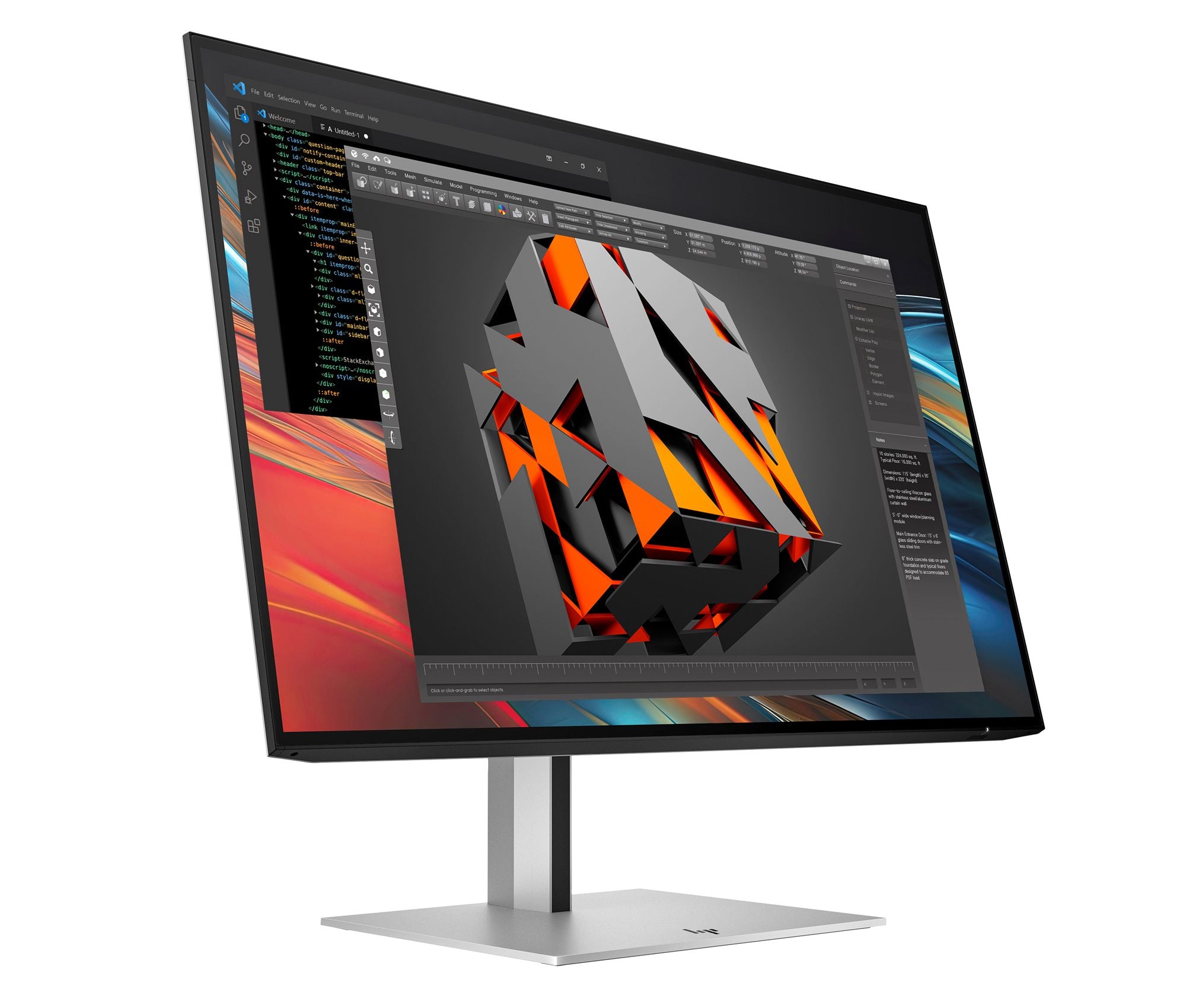 "HP Series 7 Pro 24 inch WUXGA Monitor - 724pn PVC Free écran plat de PC 61 cm (24"") 1920 x 1200 pixels LCD Argent"