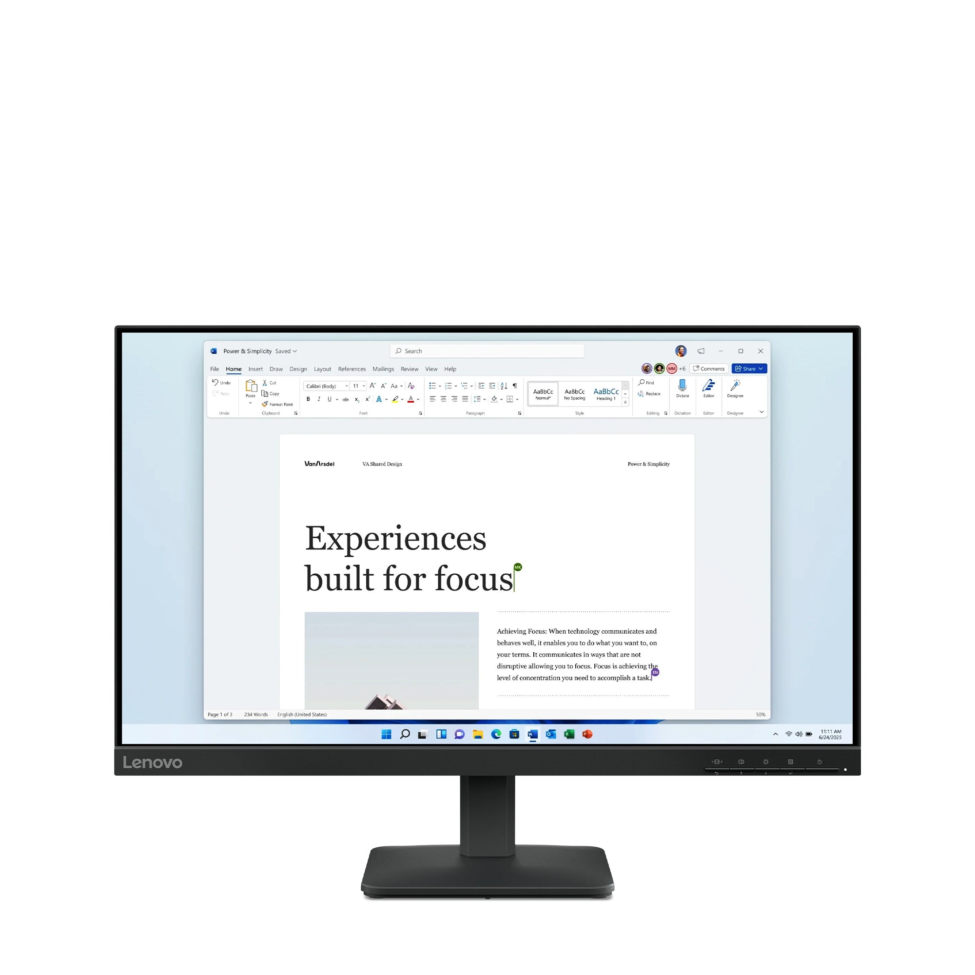 "Lenovo L24-4e écran plat de PC 60,5 cm (23.8"") 1920 x 1080 pixels Full HD LCD Noir"