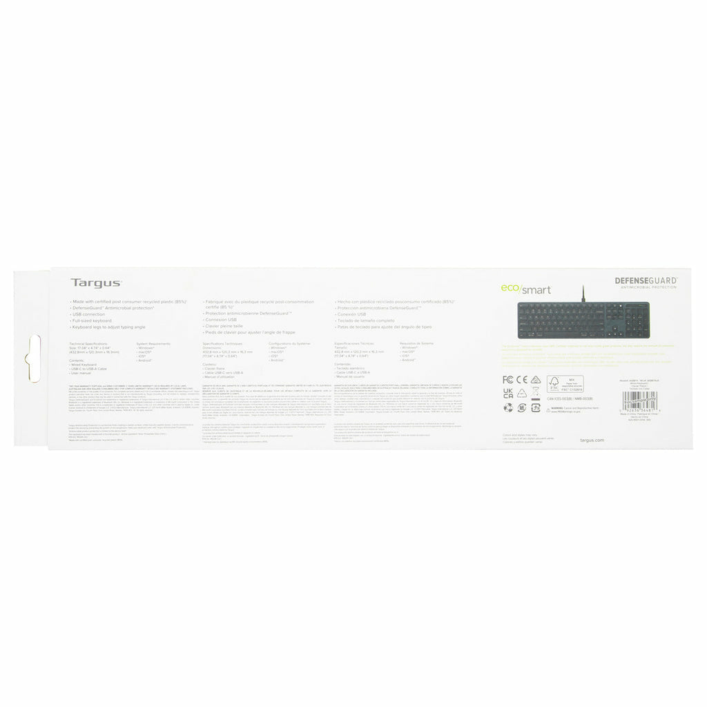 TARGUS ECOsmart Full Size Wired Keyboard (NO)