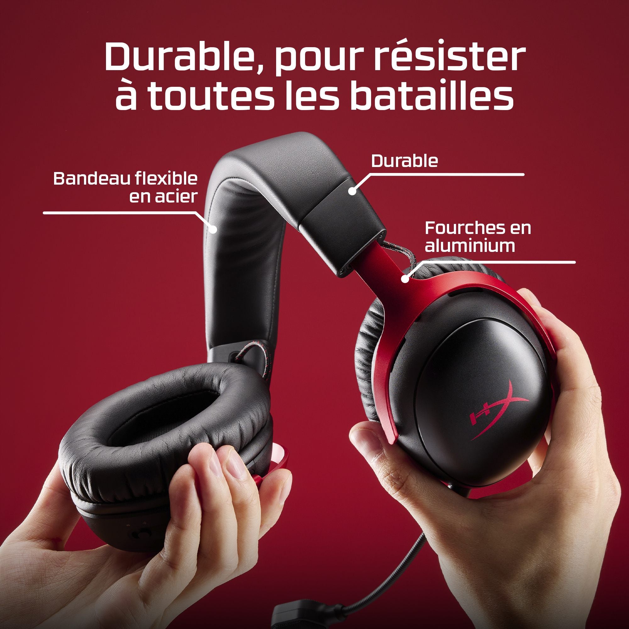 HyperX Cloud III S Wireless - Casque Gaming (Noir-Rouge)