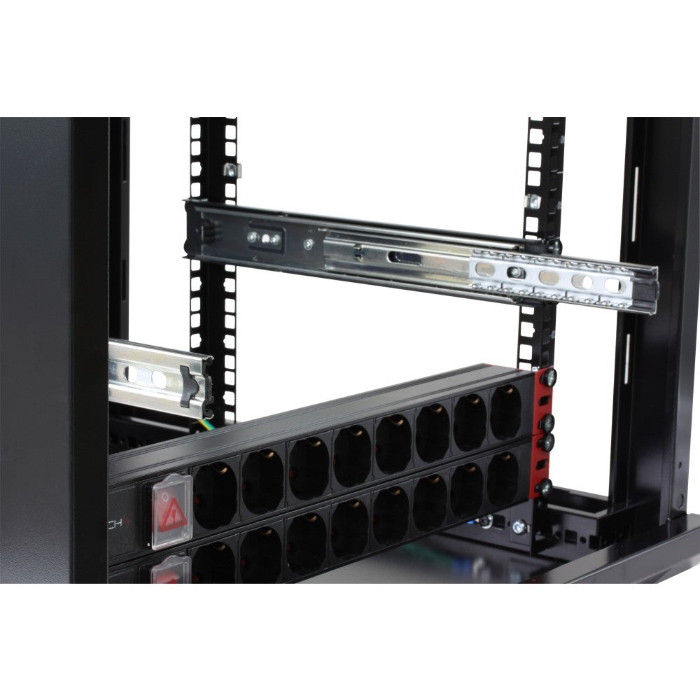 Techly I-CABINET-TRAY14BK Étagere Rack Rétractable pour Appareils Mobiles 14 Emplacements