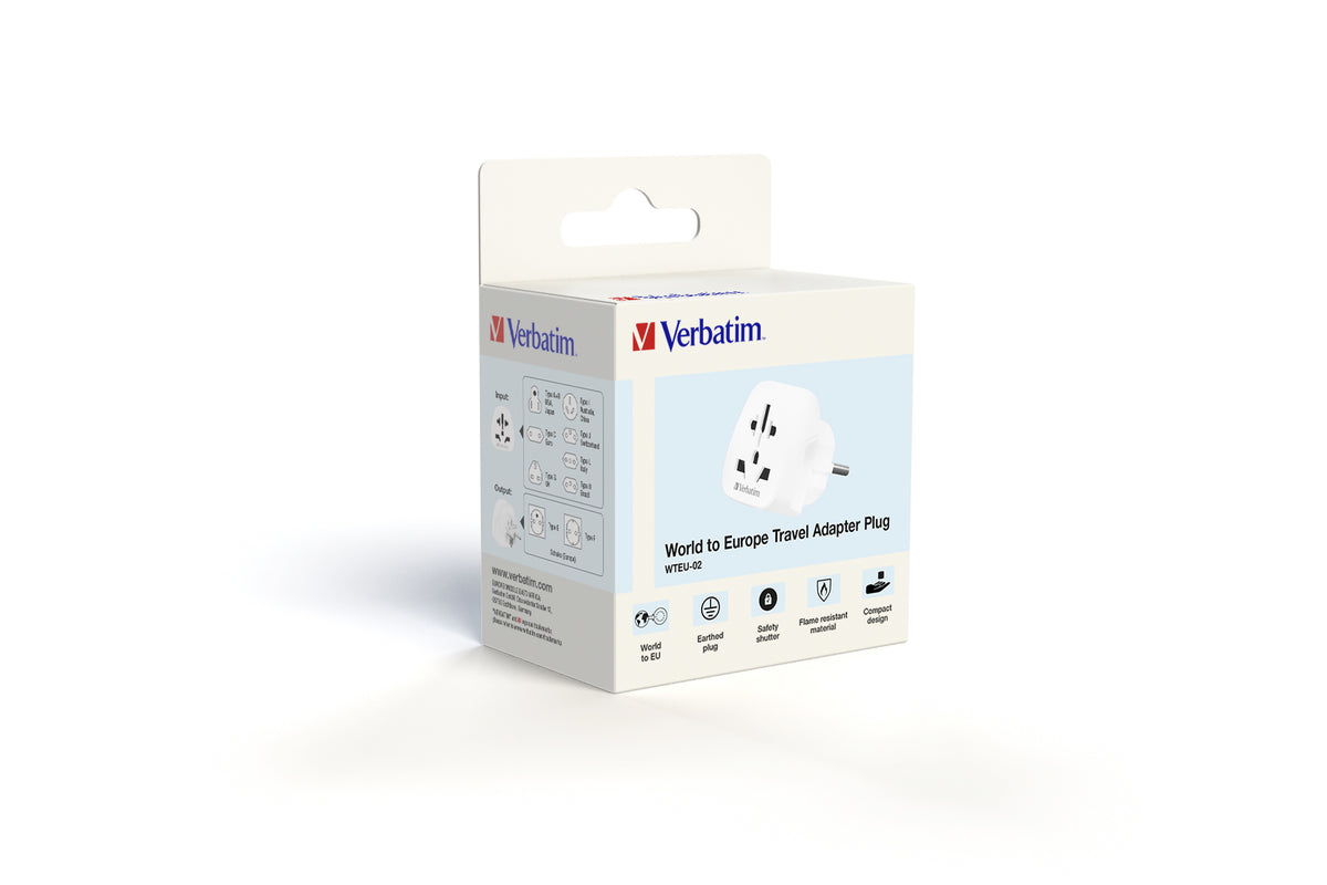 Verbatim World to Europe Travel Adapter