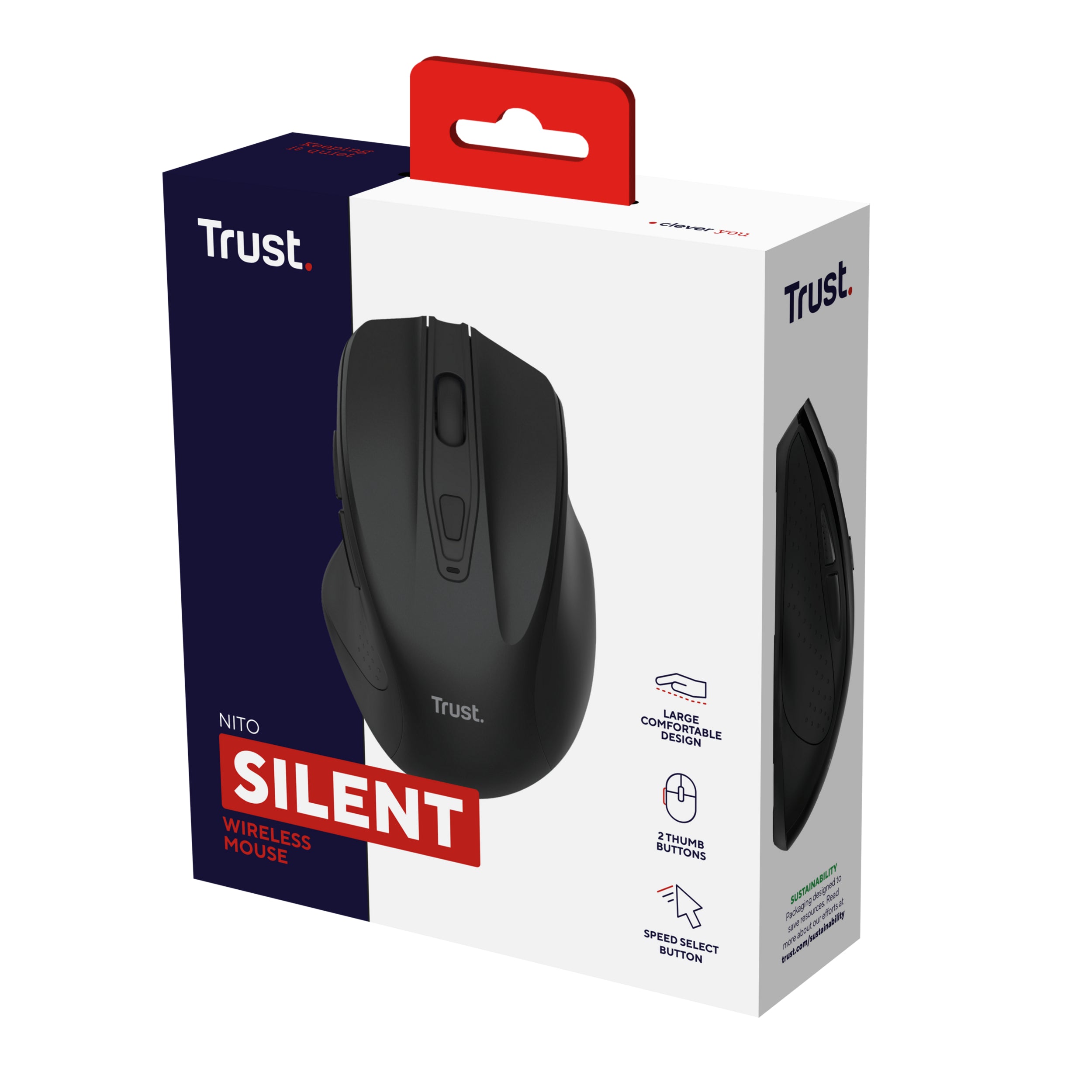 TRUST Souris sans fil silencieuse NITO - Noire