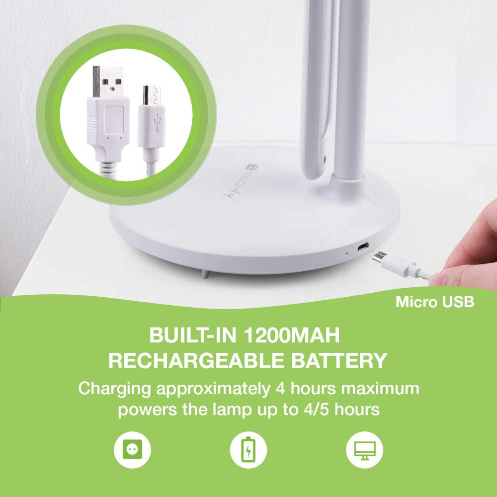 Techly I-LAMP-DSK9 Lampe de bureau LED avec batterie