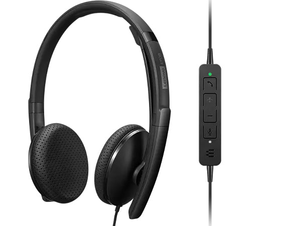 LENOVO - Micro-casque - sur-oreille - filaire - USB-C - noir - certifié Zoom
