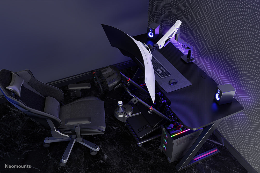 NEOMOUNTS ACE DS70-256BL1-Support à fixer gaming pour écran simple - 24-57" - 2-30 kg -ressort à gaz - arrêt à 180°- inclinaison